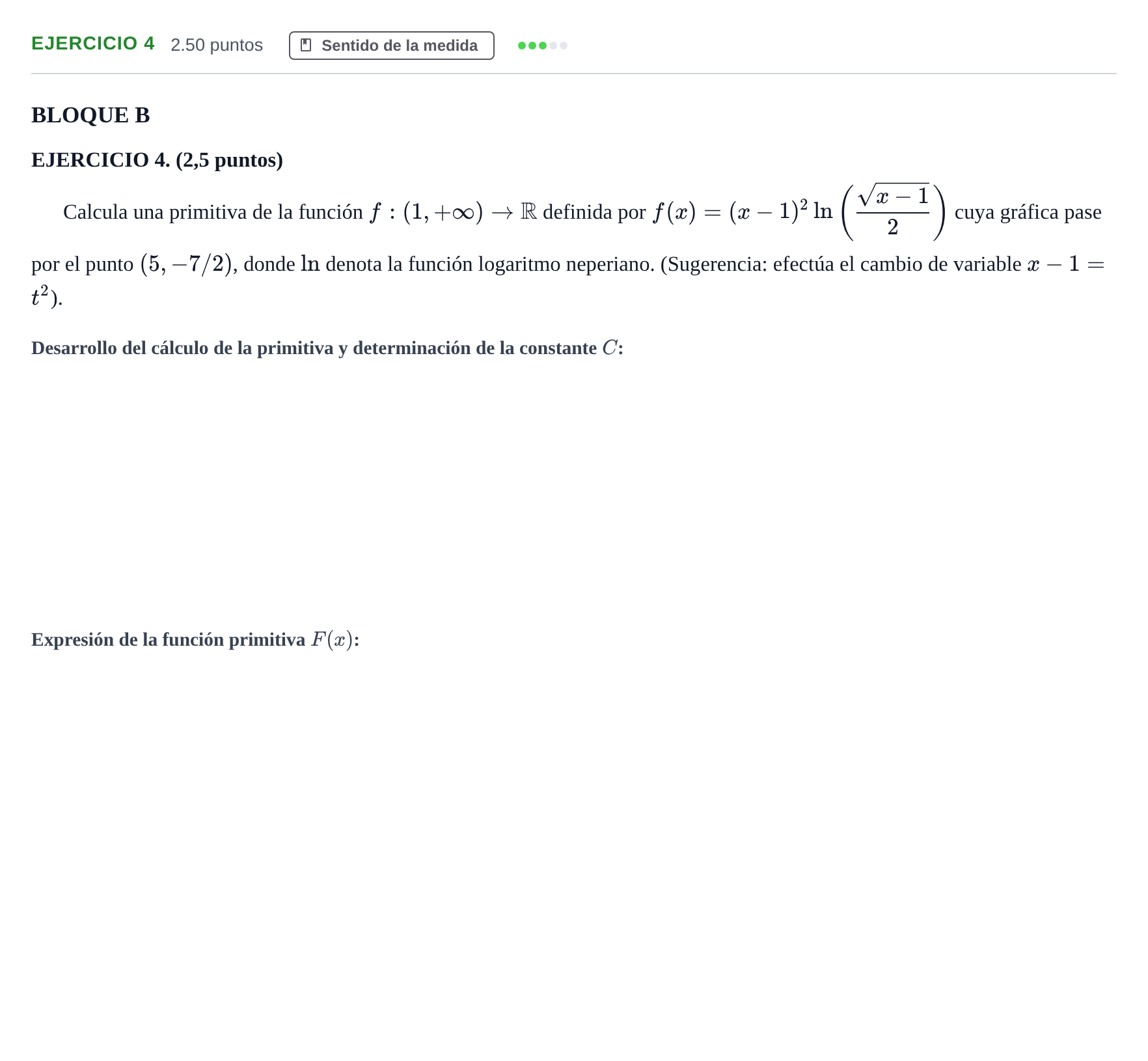 Enunciado: EJERCICIO 4 · Matemáticas II PAU Andalucía Extraordinaria Reserva 2024