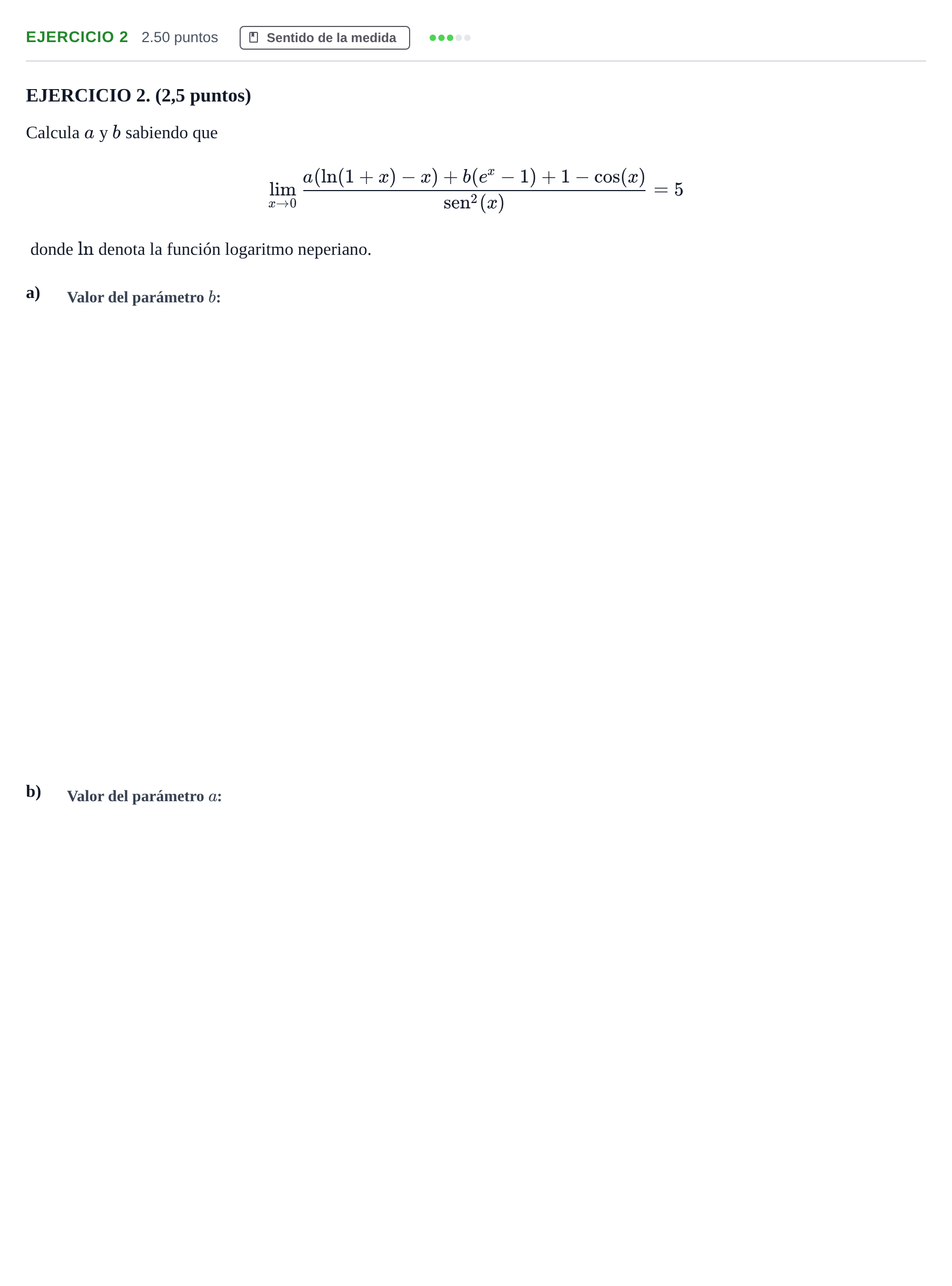 Enunciado: Ejercicio 2 · Matemáticas II PAU Andalucía Extraordinaria Suplente 2024