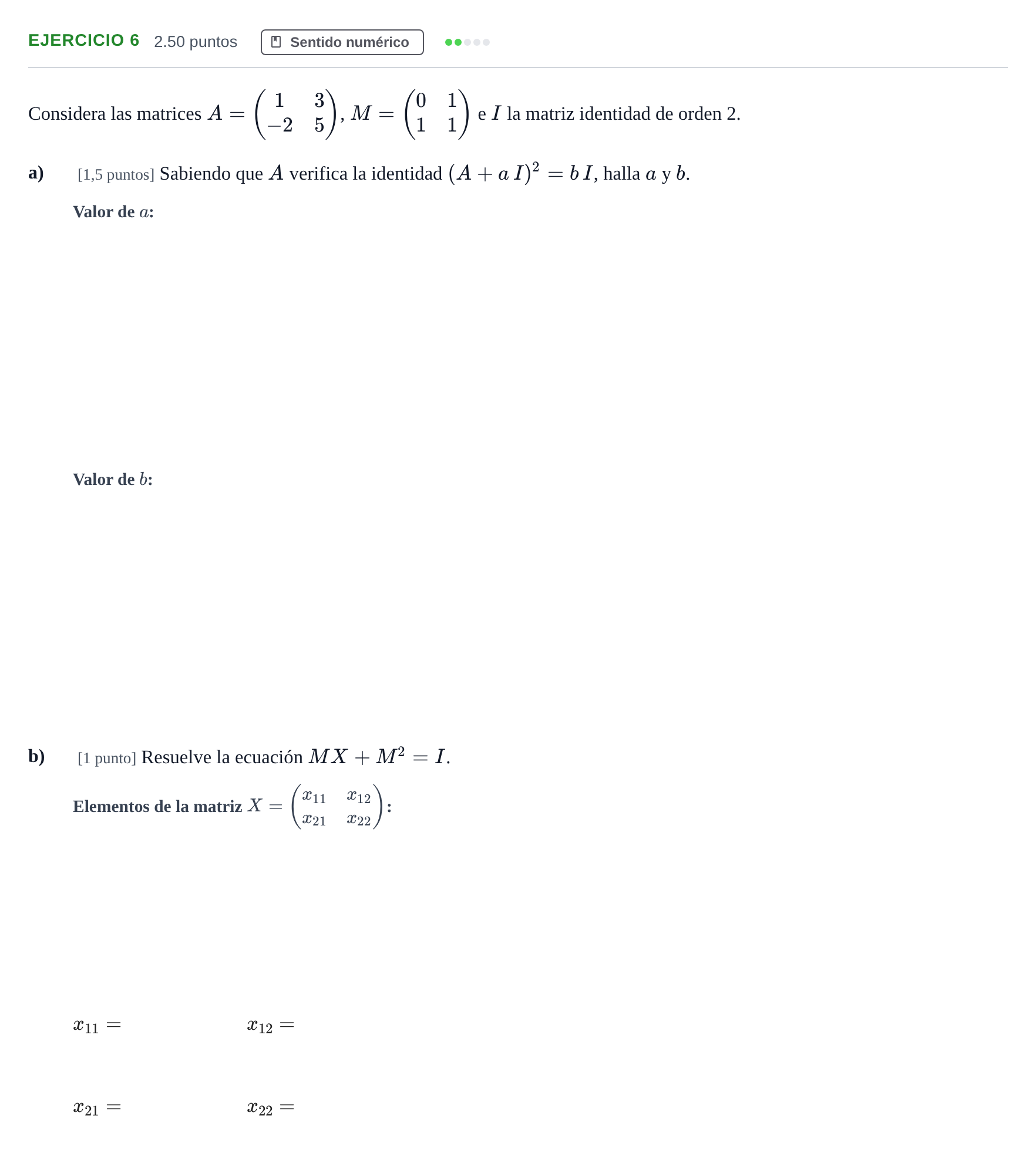 Enunciado: Ejercicio 6 · Matemáticas II PAU Andalucía Extraordinaria Suplente 2024