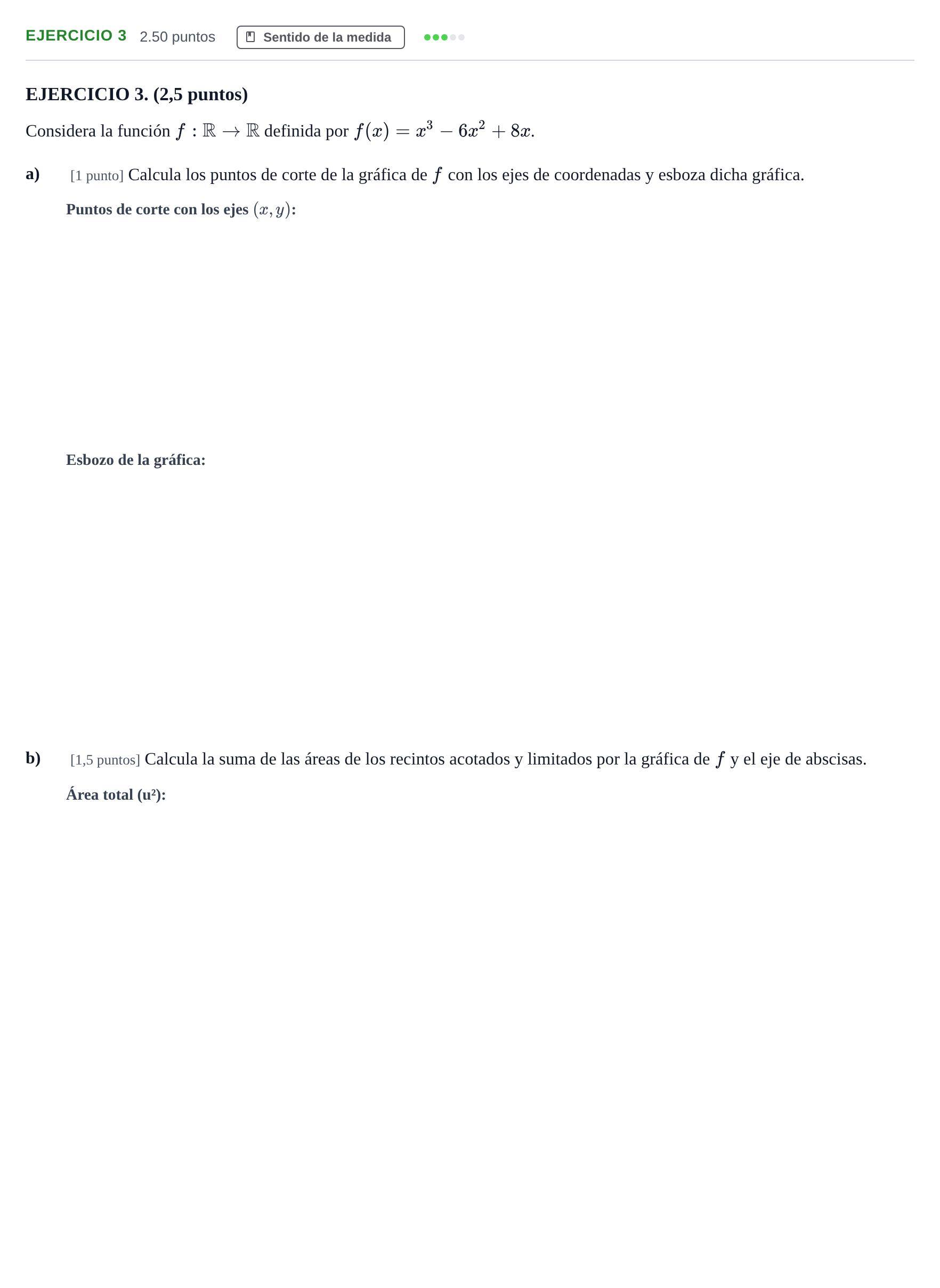 Enunciado: Ejercicio 3 · Matemáticas II PAU Andalucía Ordinaria Reserva 2024