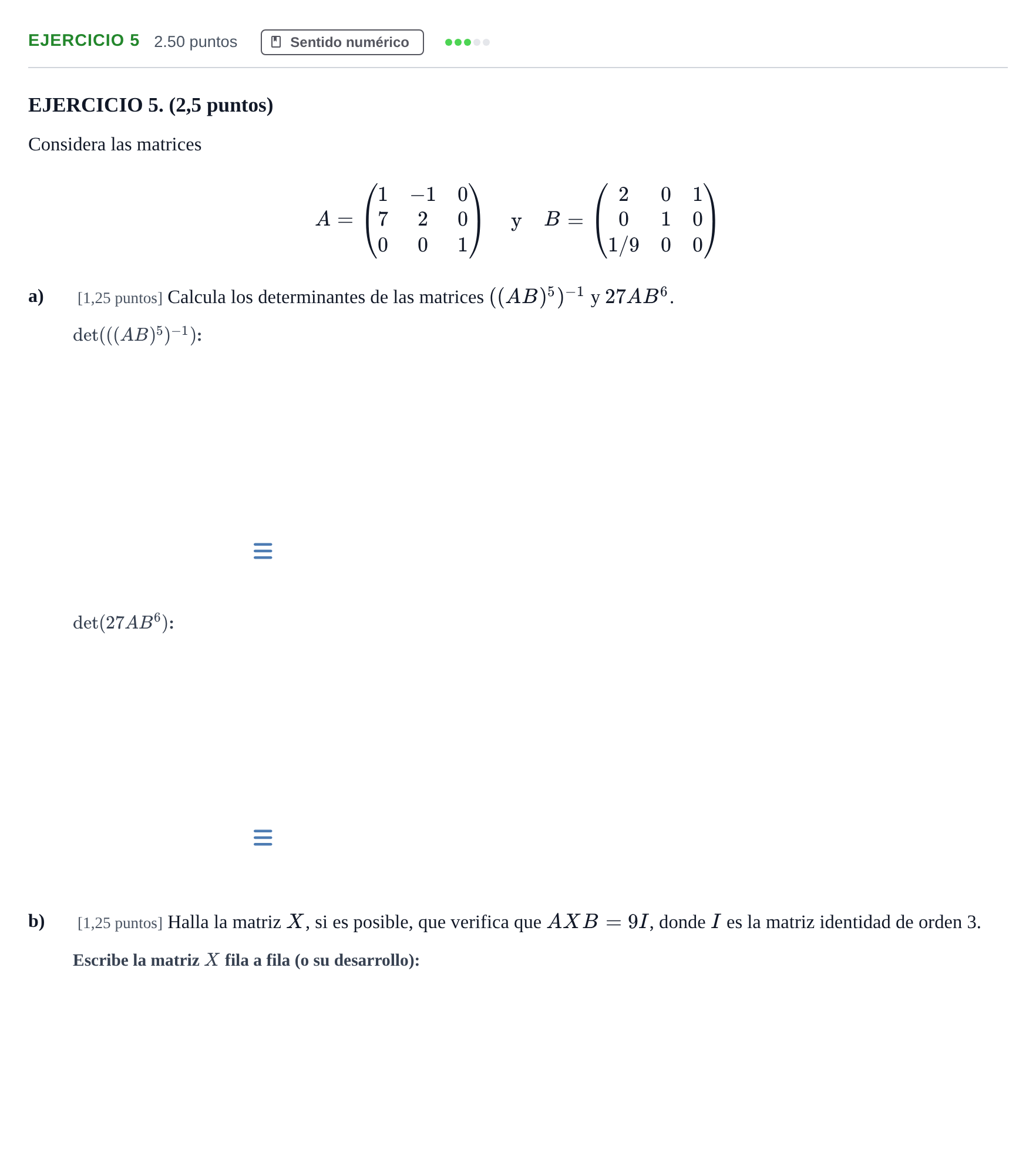 Enunciado: Ejercicio 5 · Matemáticas II PAU Andalucía Ordinaria Reserva 2024