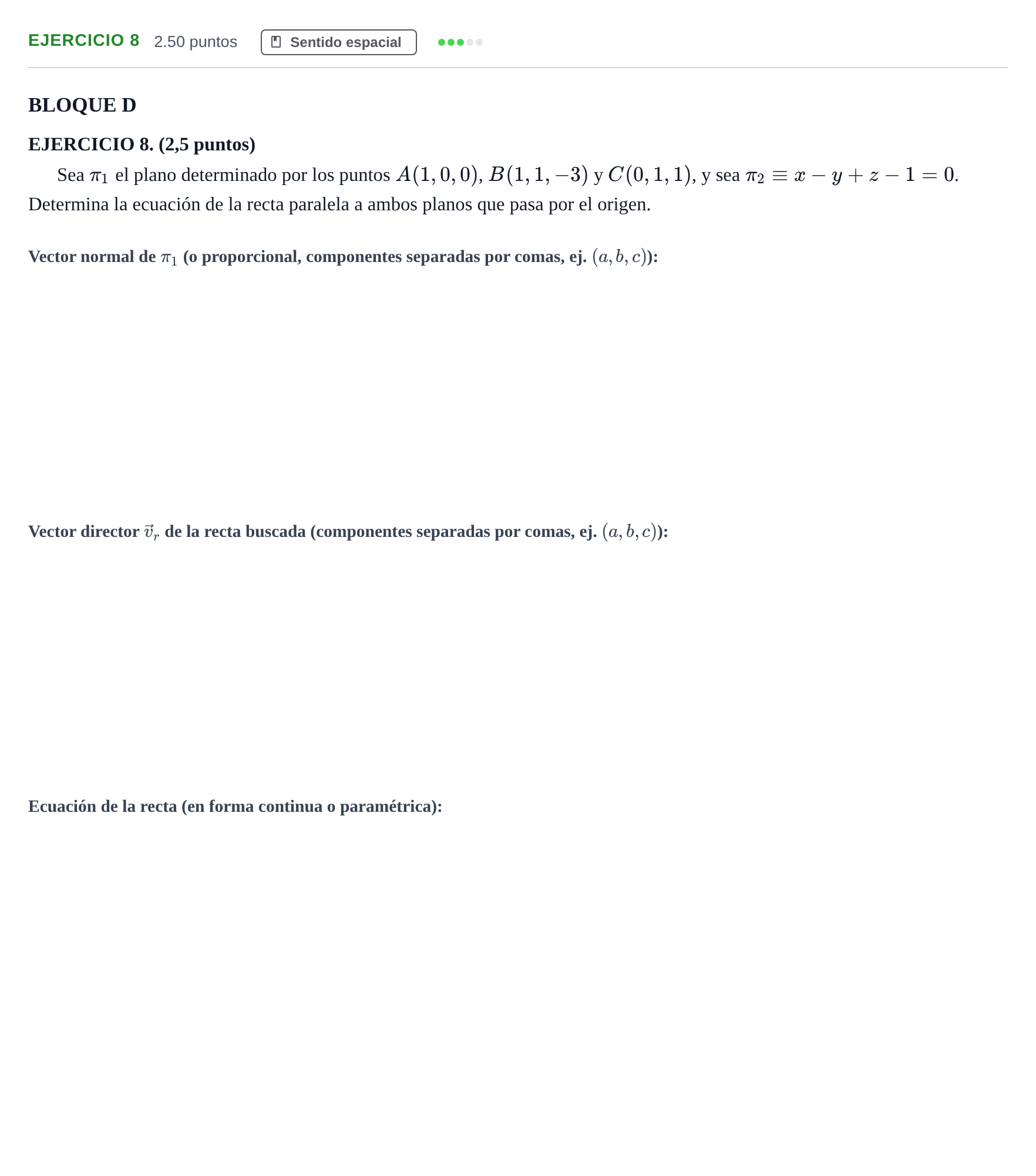 Enunciado: Ejercicio 8 · Matemáticas II PAU Andalucía Ordinaria Reserva 2024