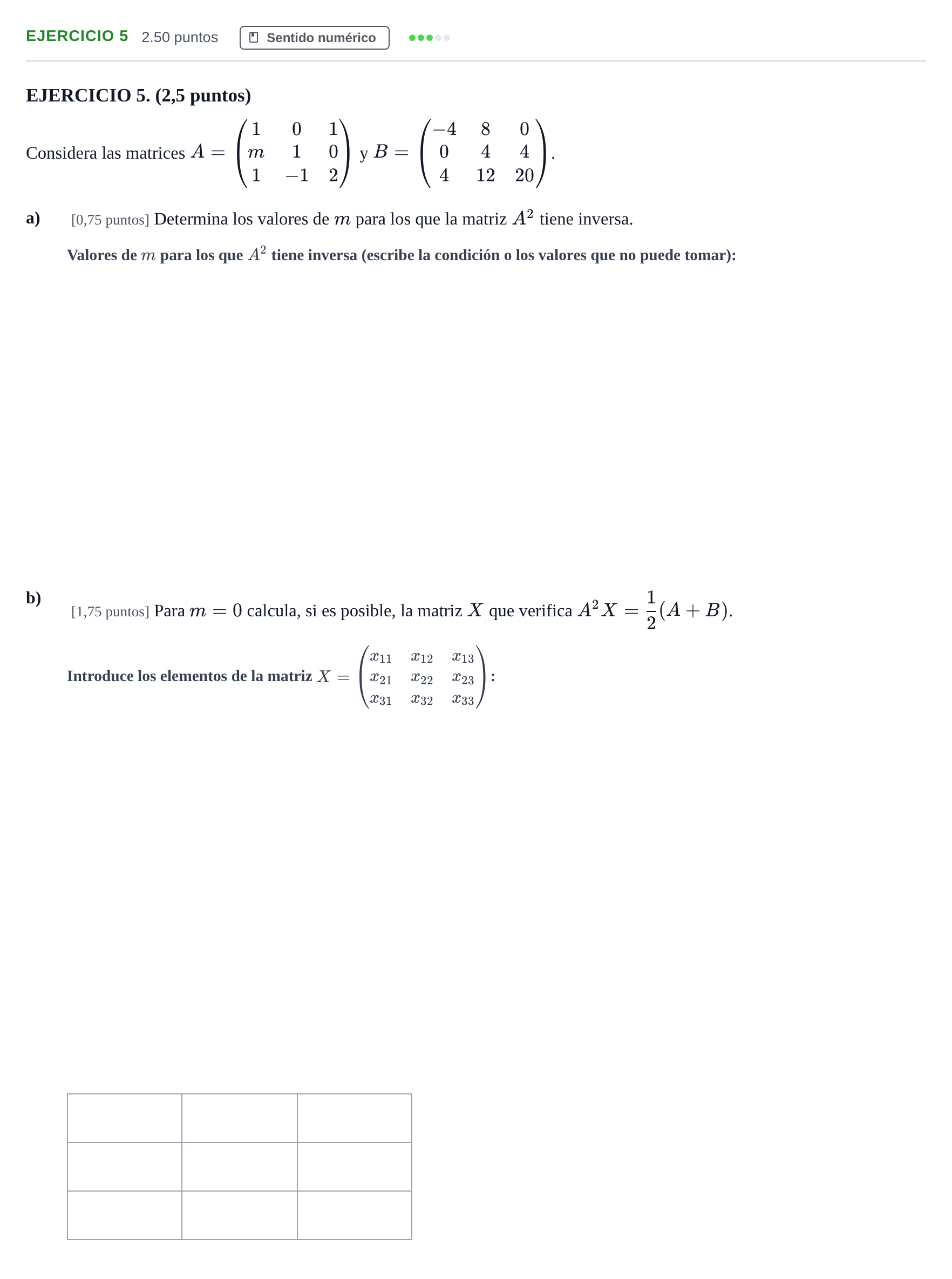 Enunciado: EJERCICIO 5 · Matemáticas II PAU Andalucía Ordinaria Suplente 2024