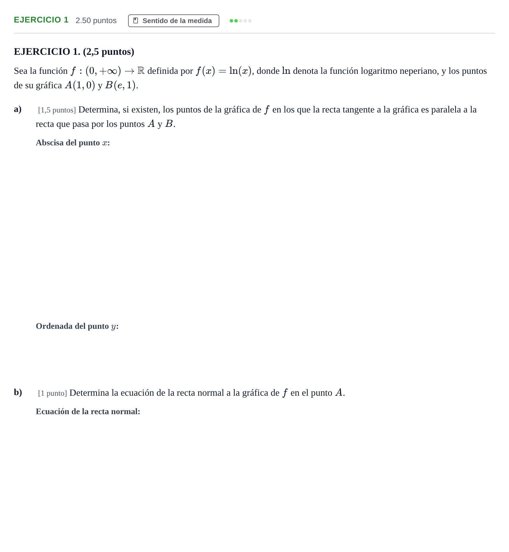Enunciado: EJERCICIO 1 · Matemáticas II PAU Andalucía Ordinaria Titular 2024