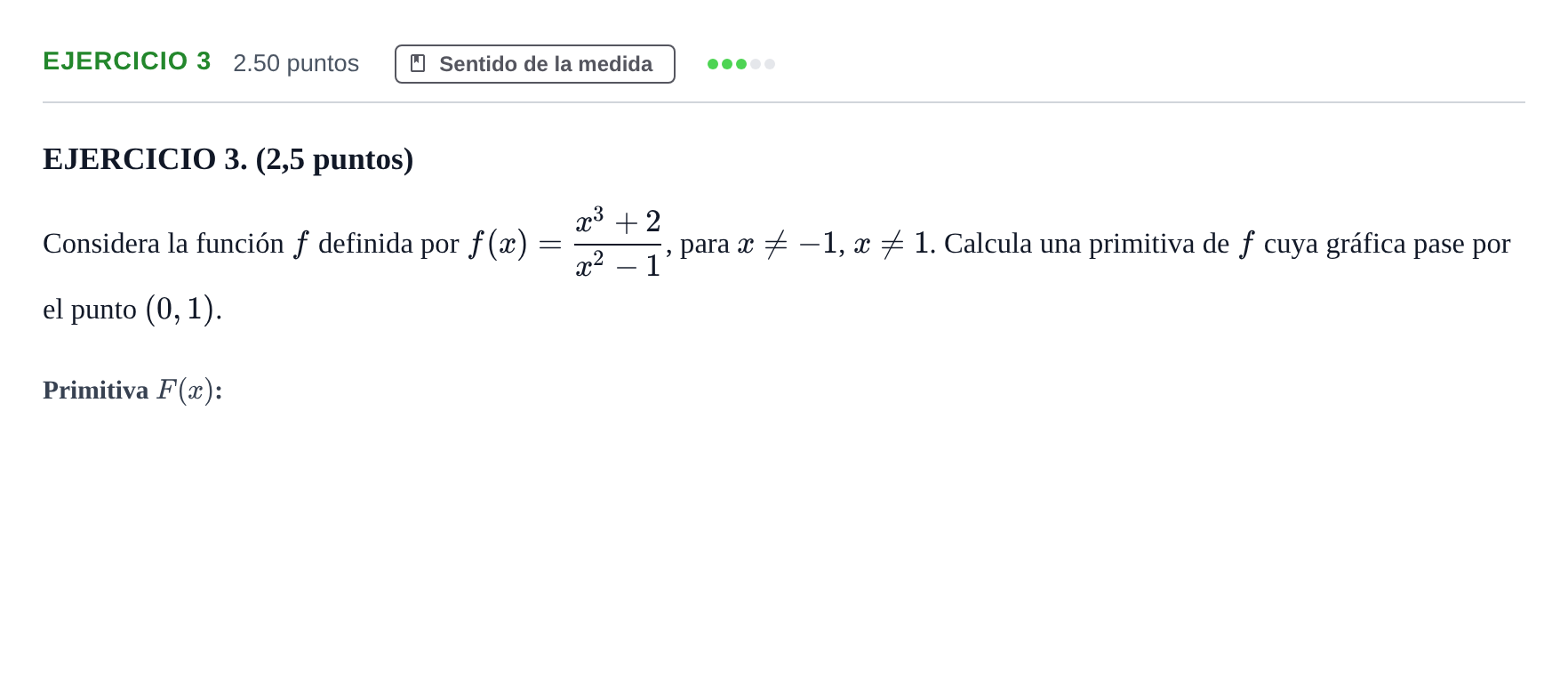 Enunciado: EJERCICIO 3 · Matemáticas II PAU Andalucía Ordinaria Titular 2024