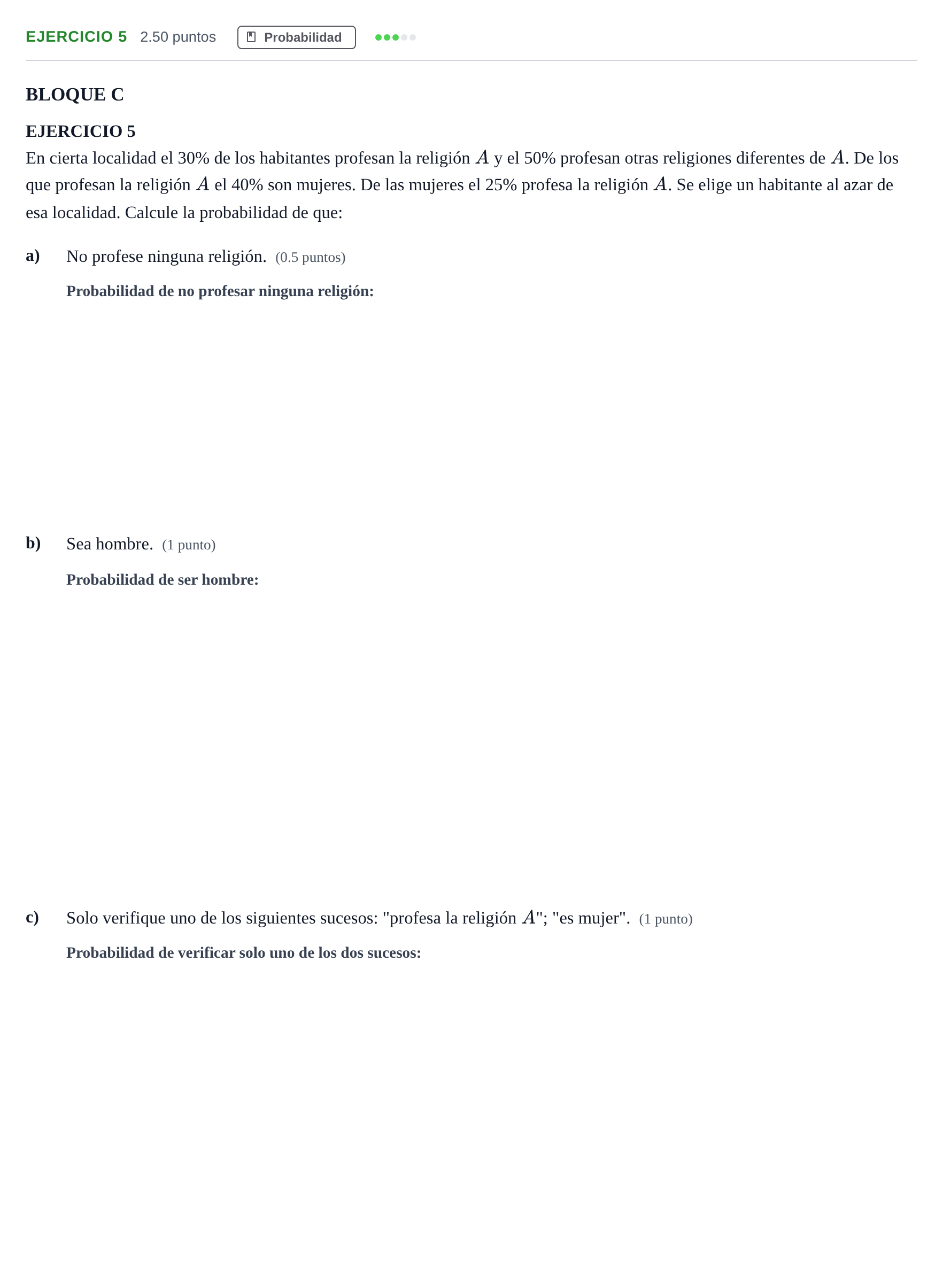 Enunciado: Problema 5 · Matemáticas aplicadas a las Ciencias Sociales II PAU Andalucía Extraordinaria Reserva 2024