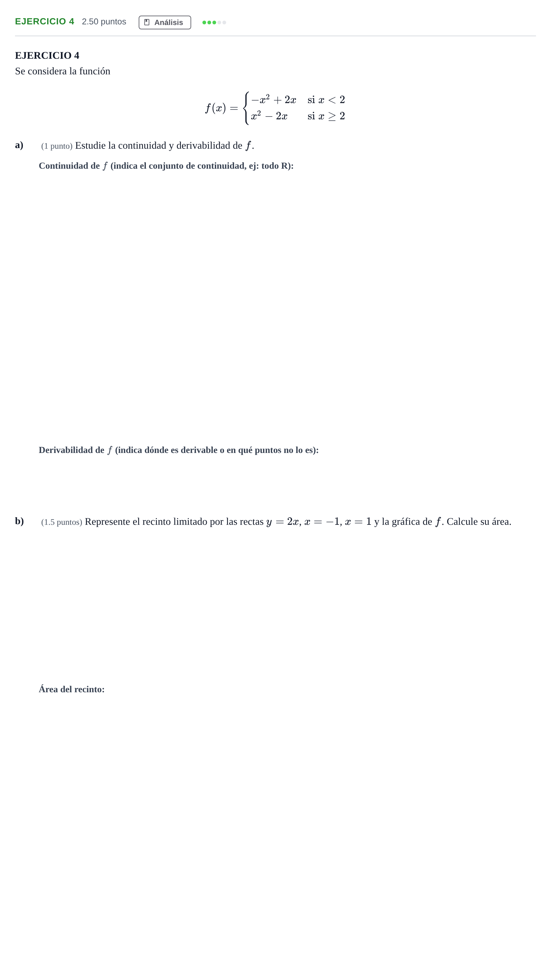 Enunciado: Ejercicio 4 · Matemáticas aplicadas a las Ciencias Sociales II PAU Andalucía Extraordinaria Suplente 2024