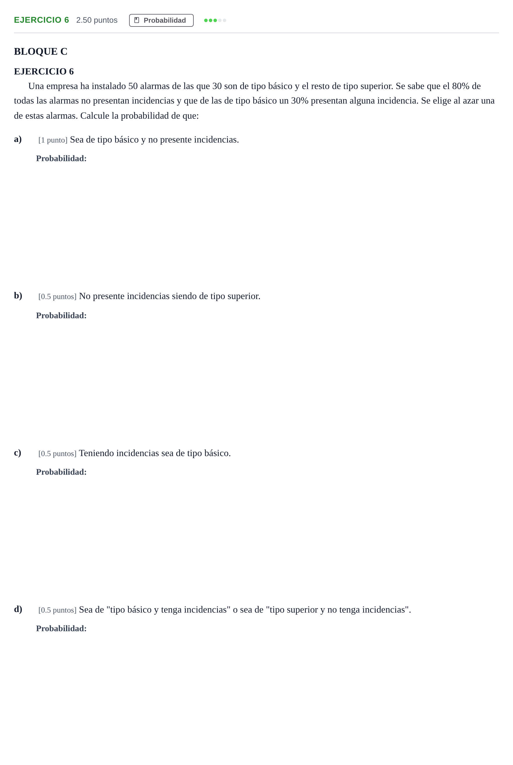 Enunciado: Ejercicio 6 · Matemáticas aplicadas a las Ciencias Sociales II PAU Andalucía Extraordinaria Suplente 2024