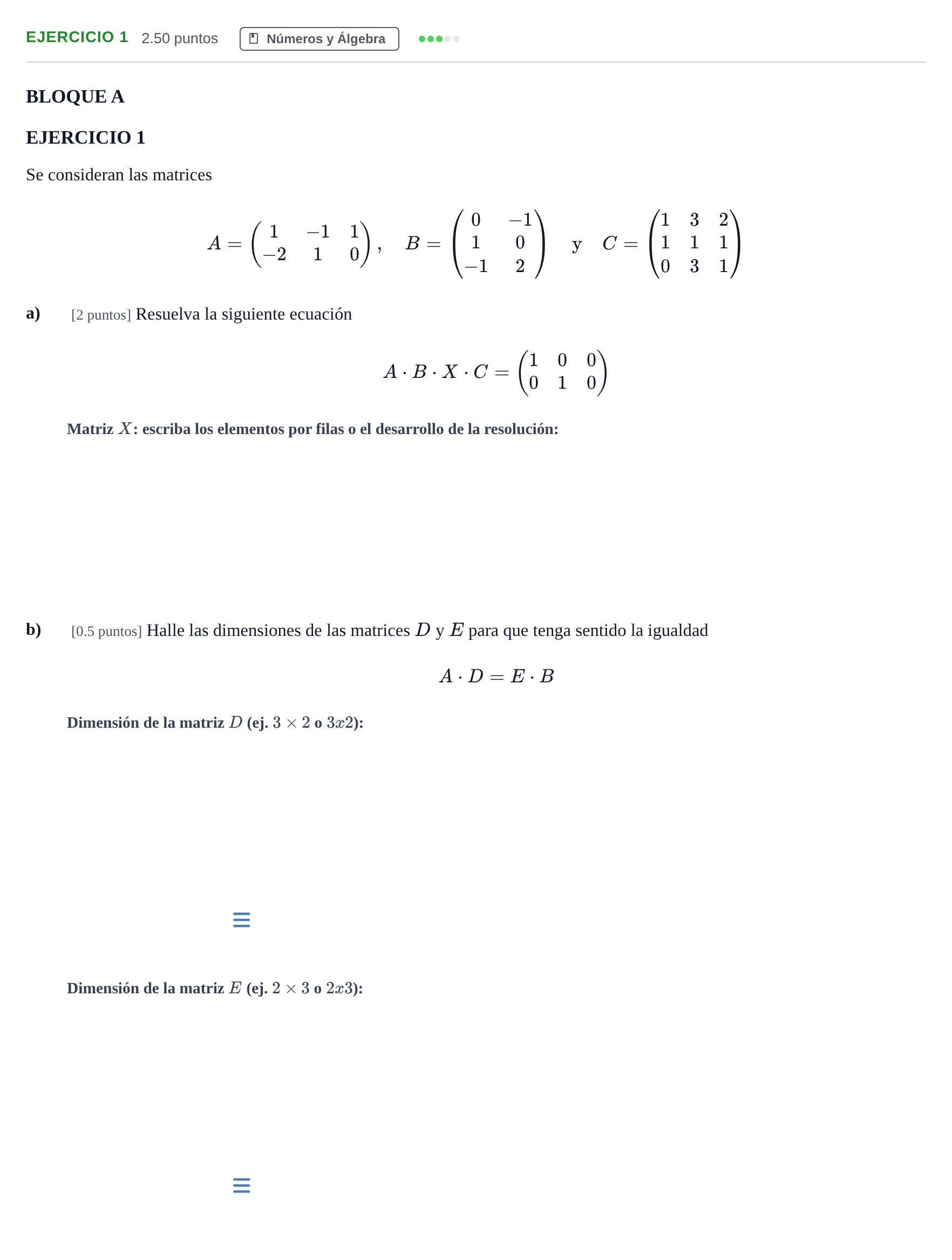Enunciado: Ejercicio 1 · Matemáticas aplicadas a las Ciencias Sociales II PAU Andalucía Ordinaria Reserva 2024