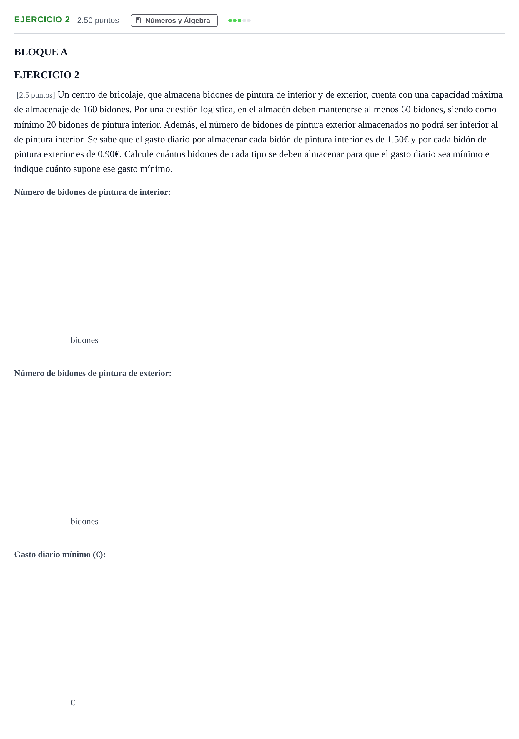 Enunciado: Ejercicio 2 · Matemáticas aplicadas a las Ciencias Sociales II PAU Andalucía Ordinaria Reserva 2024