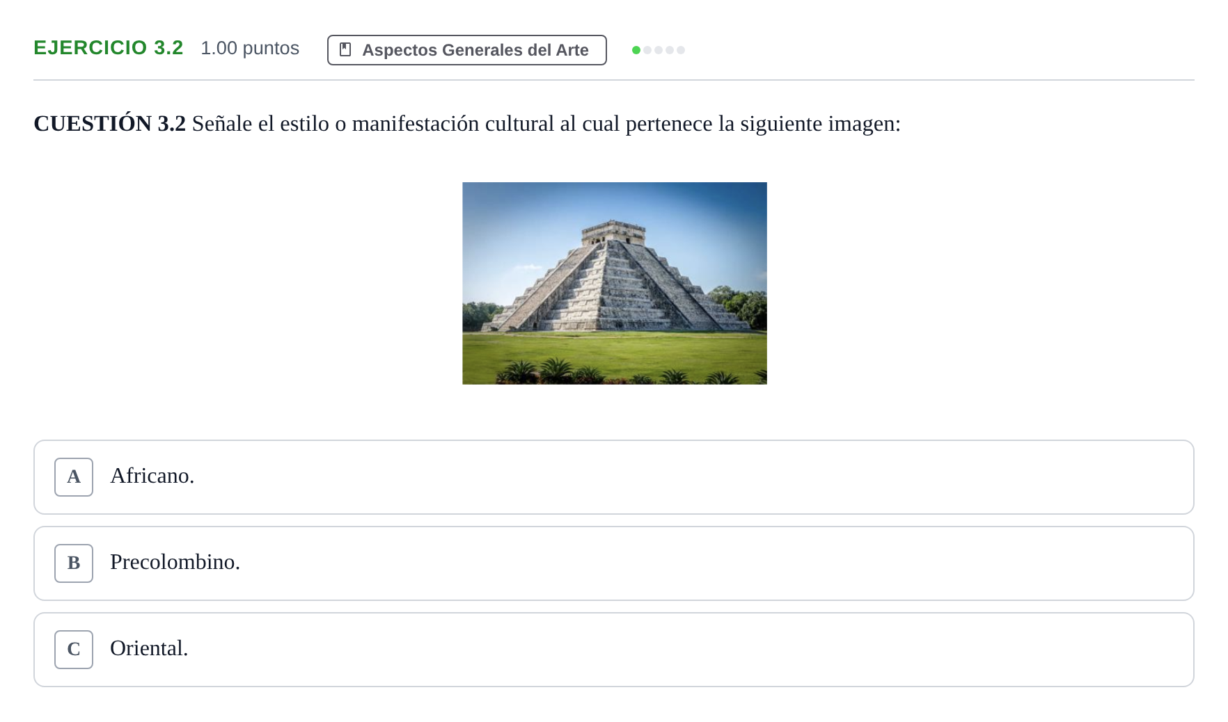 Enunciado: Ejercicio 3.2 · Movimientos Culturales y Artísticos PAU Andalucía Extraordinaria Reserva 2024