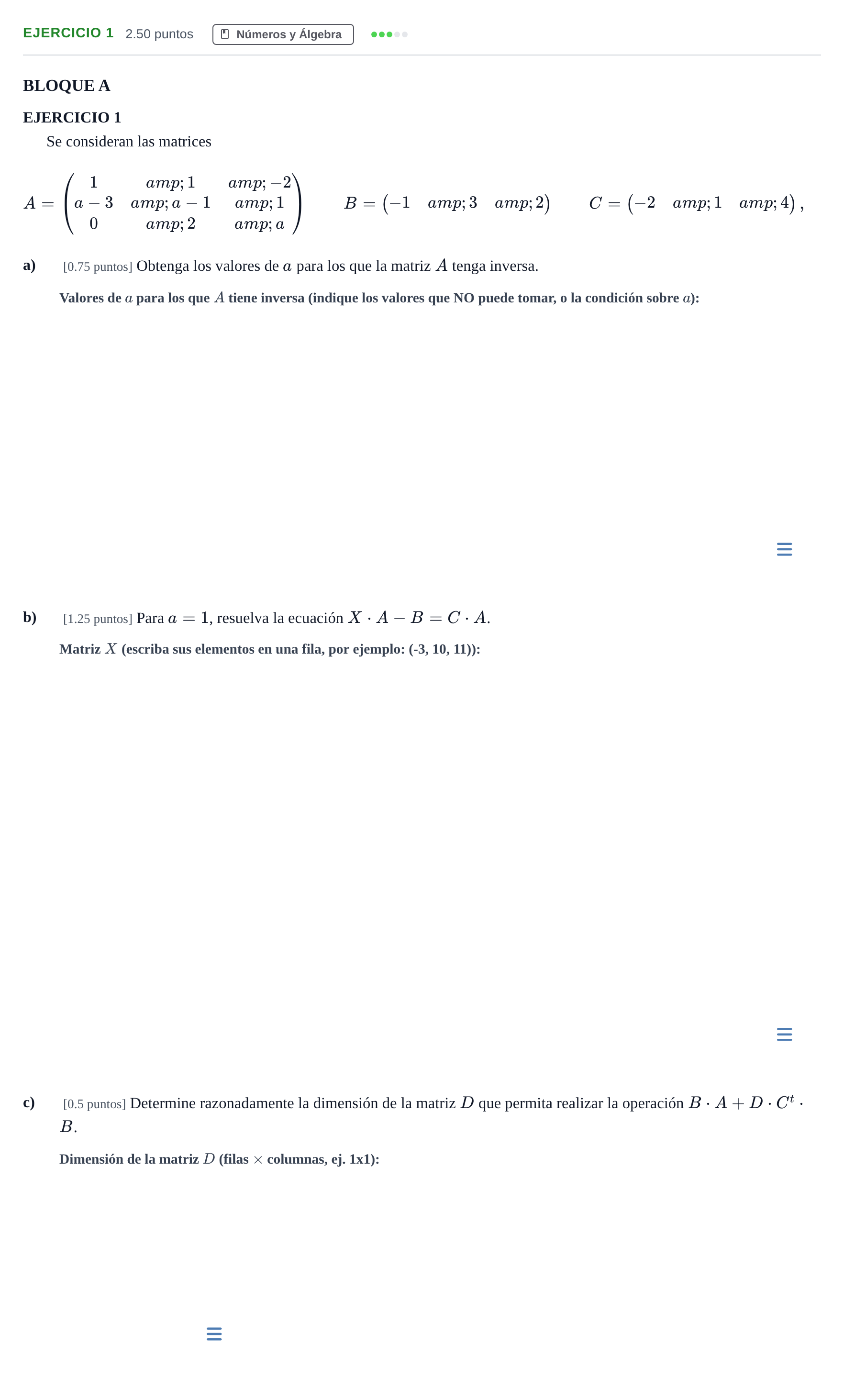 Enunciado: Ejercicio 1 · Matemáticas aplicadas a las Ciencias Sociales II PAU Andalucía Ordinaria Titular 2024