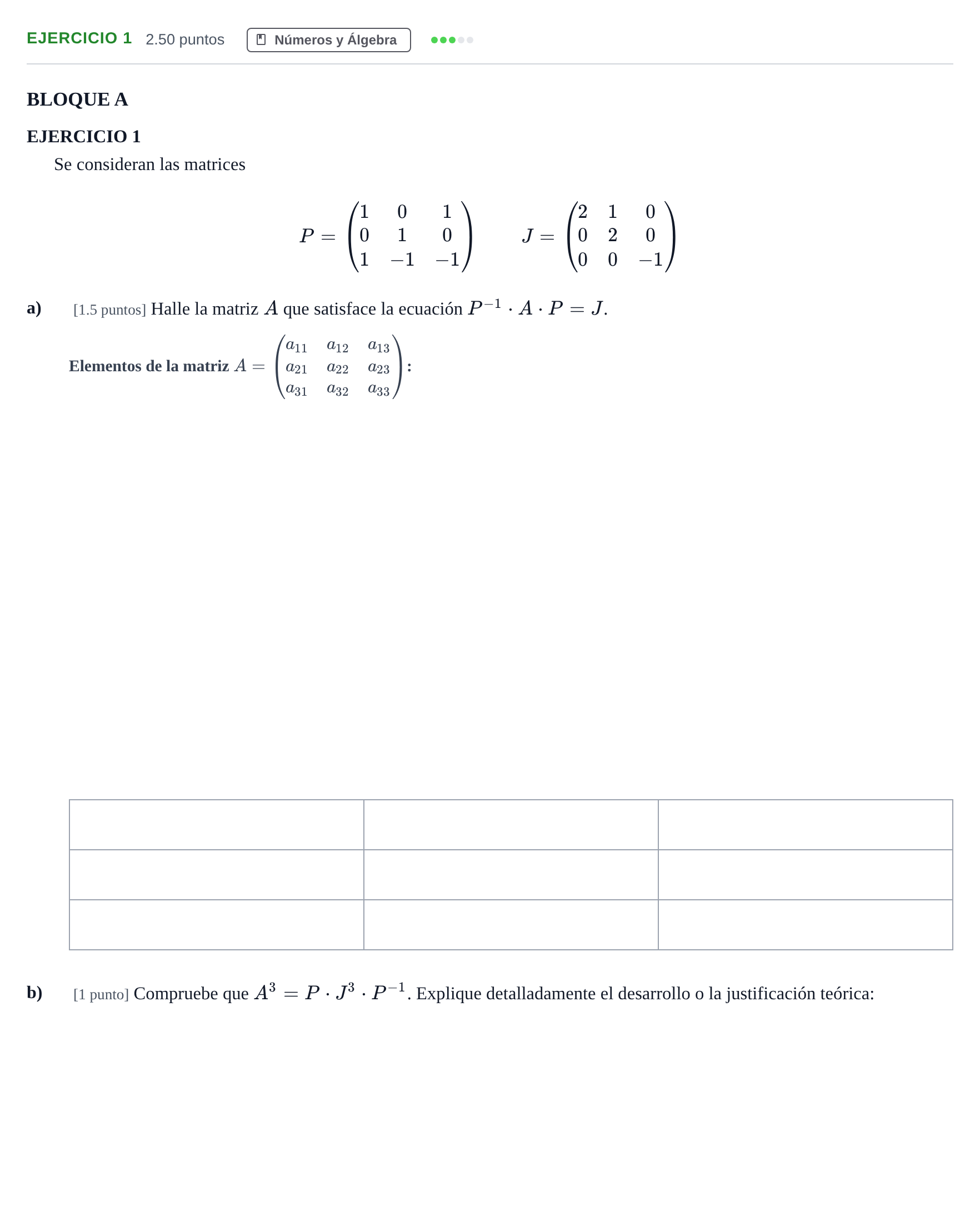 Enunciado: Ejercicio 1 · Matemáticas aplicadas a las Ciencias Sociales II PAU Andalucía Ordinaria Suplente 2024