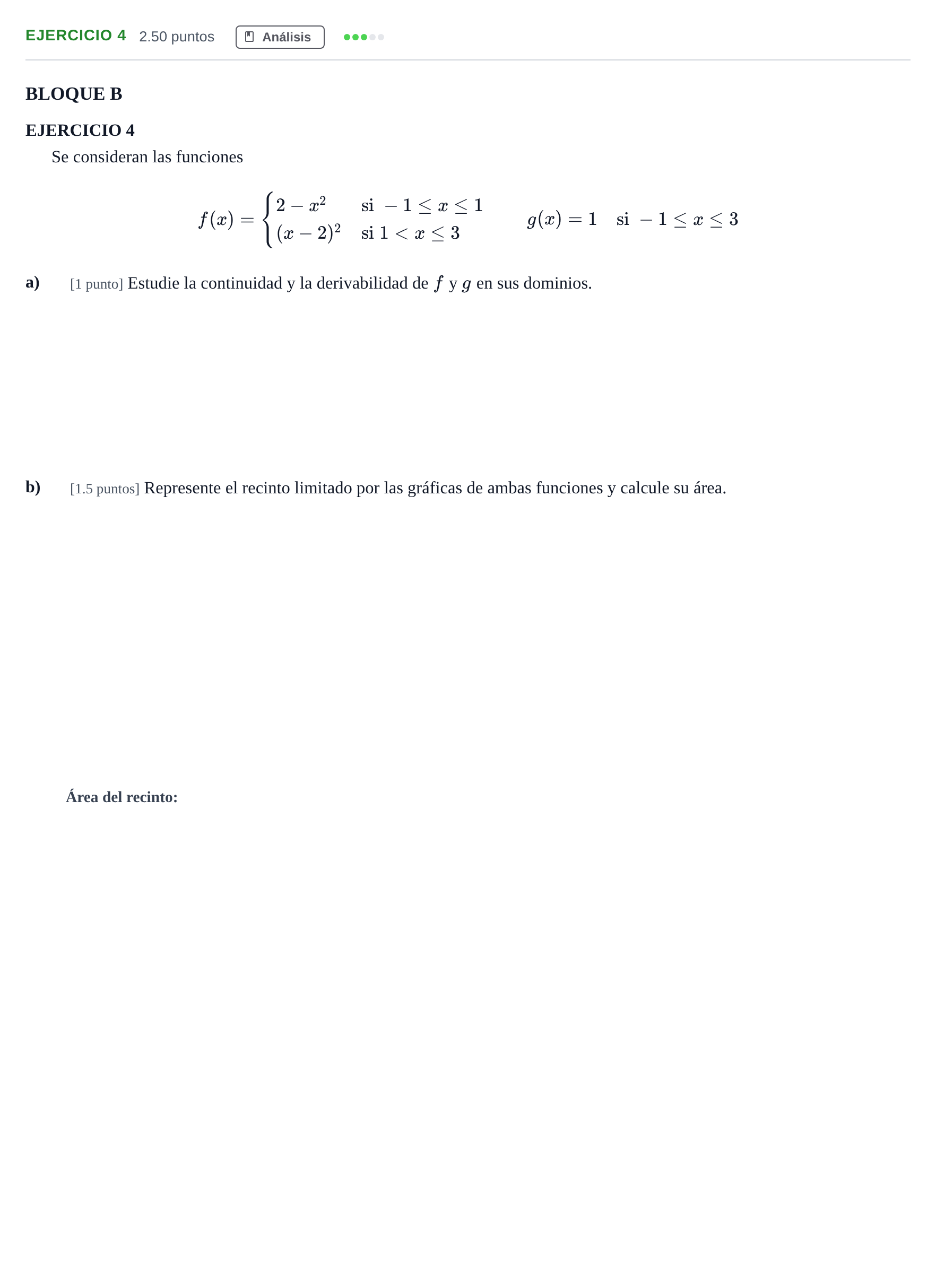 Enunciado: Ejercicio 4 · Matemáticas aplicadas a las Ciencias Sociales II PAU Andalucía Ordinaria Suplente 2024