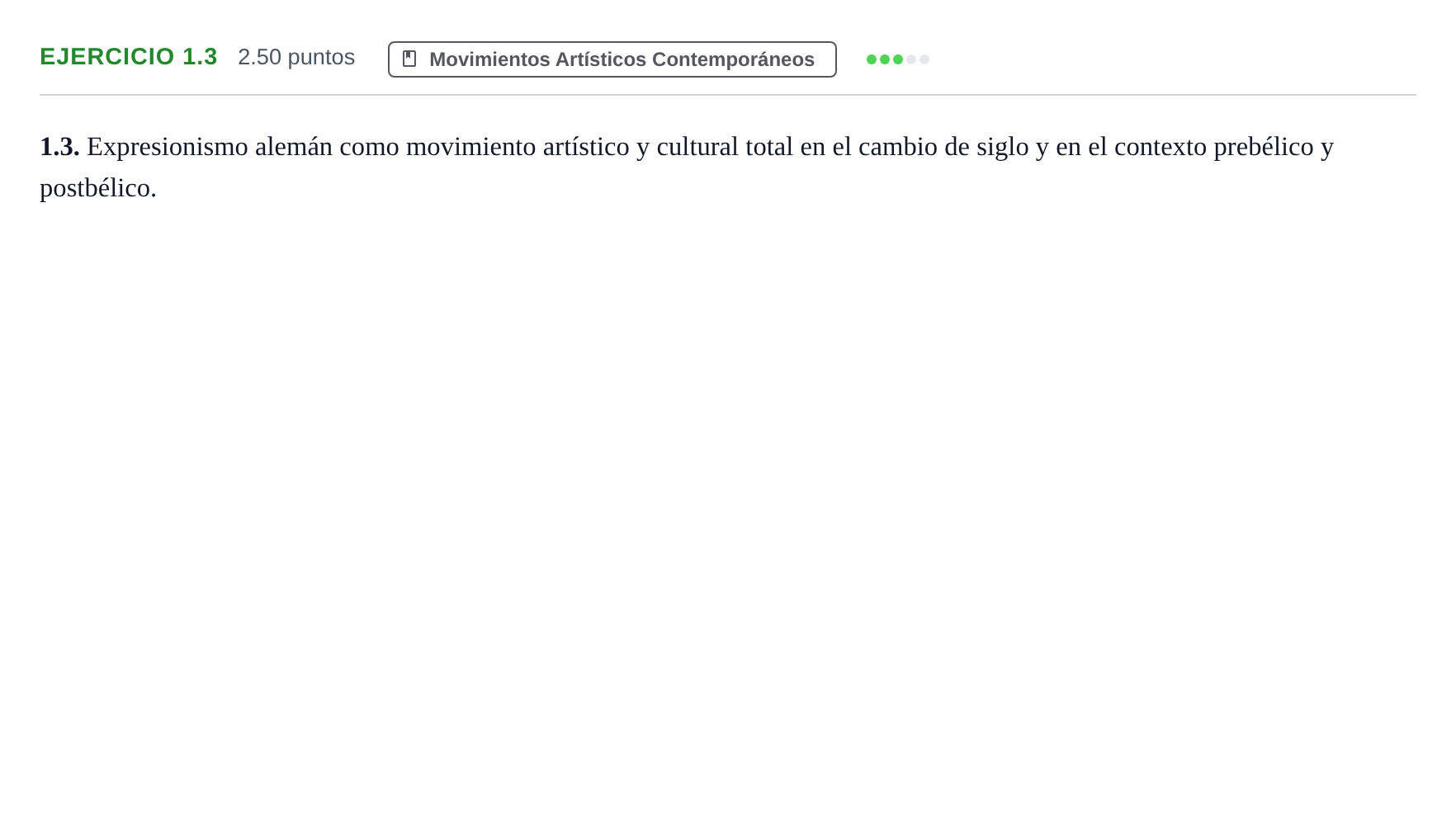 Enunciado: Ejercicio 1.3 · Movimientos Culturales y Artísticos PAU Andalucía Extraordinaria Titular 2024