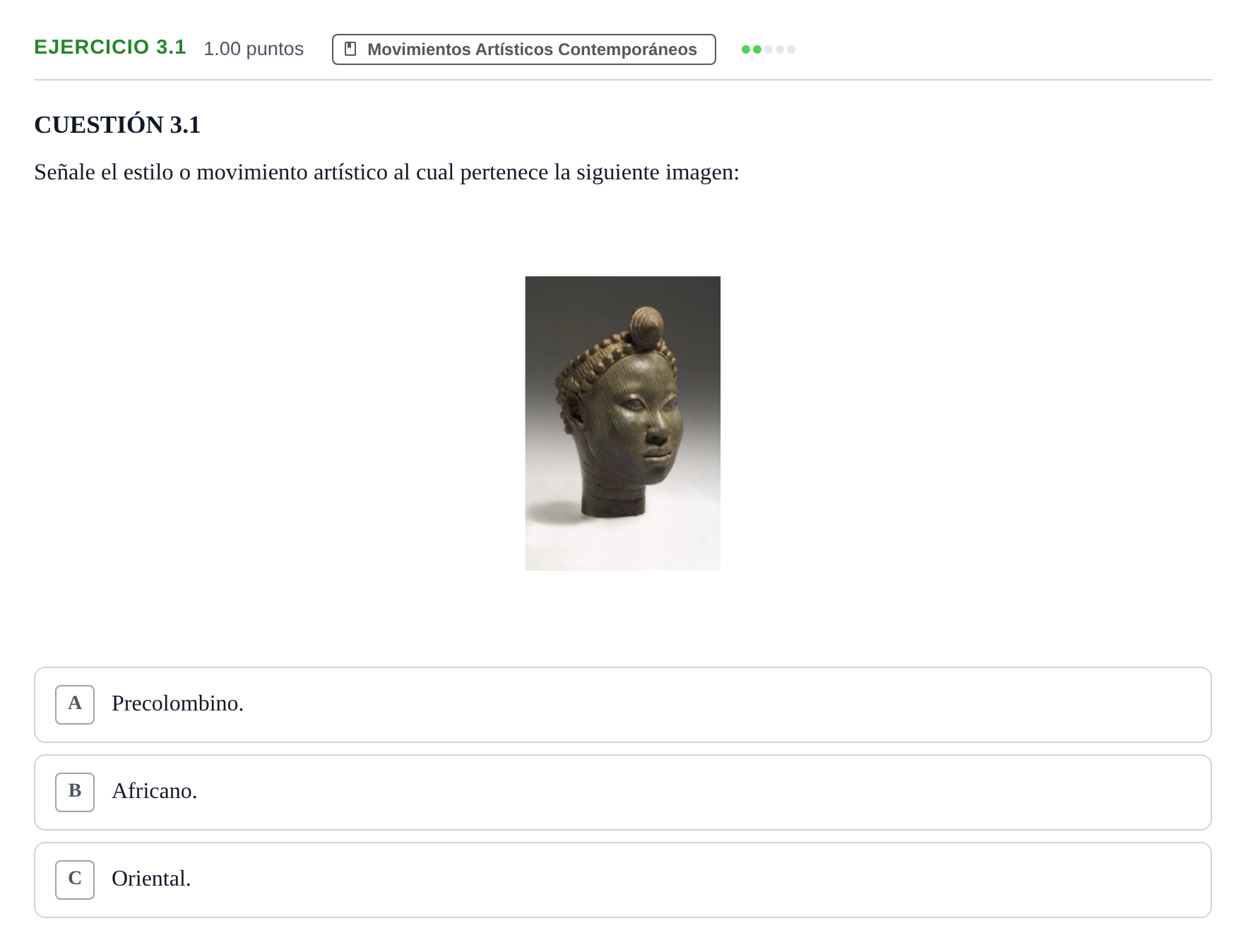Enunciado: Ejercicio 3.1 · Movimientos Culturales y Artísticos PAU Andalucía Ordinaria Reserva 2024