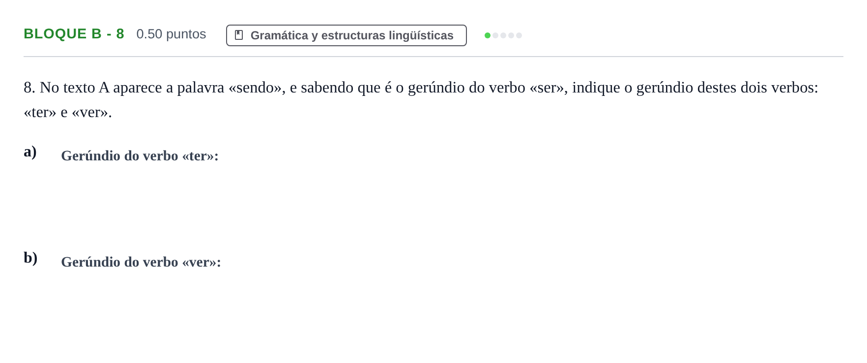 Enunciado: Bloque B - 8 · Portugués PAU Andalucía Ordinaria Reserva 2024