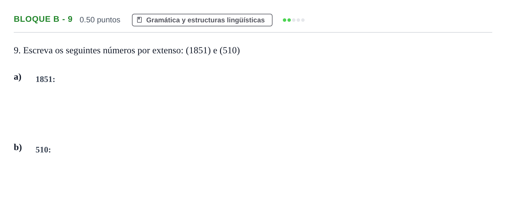 Enunciado: Bloque B - 9 · Portugués PAU Andalucía Ordinaria Reserva 2024