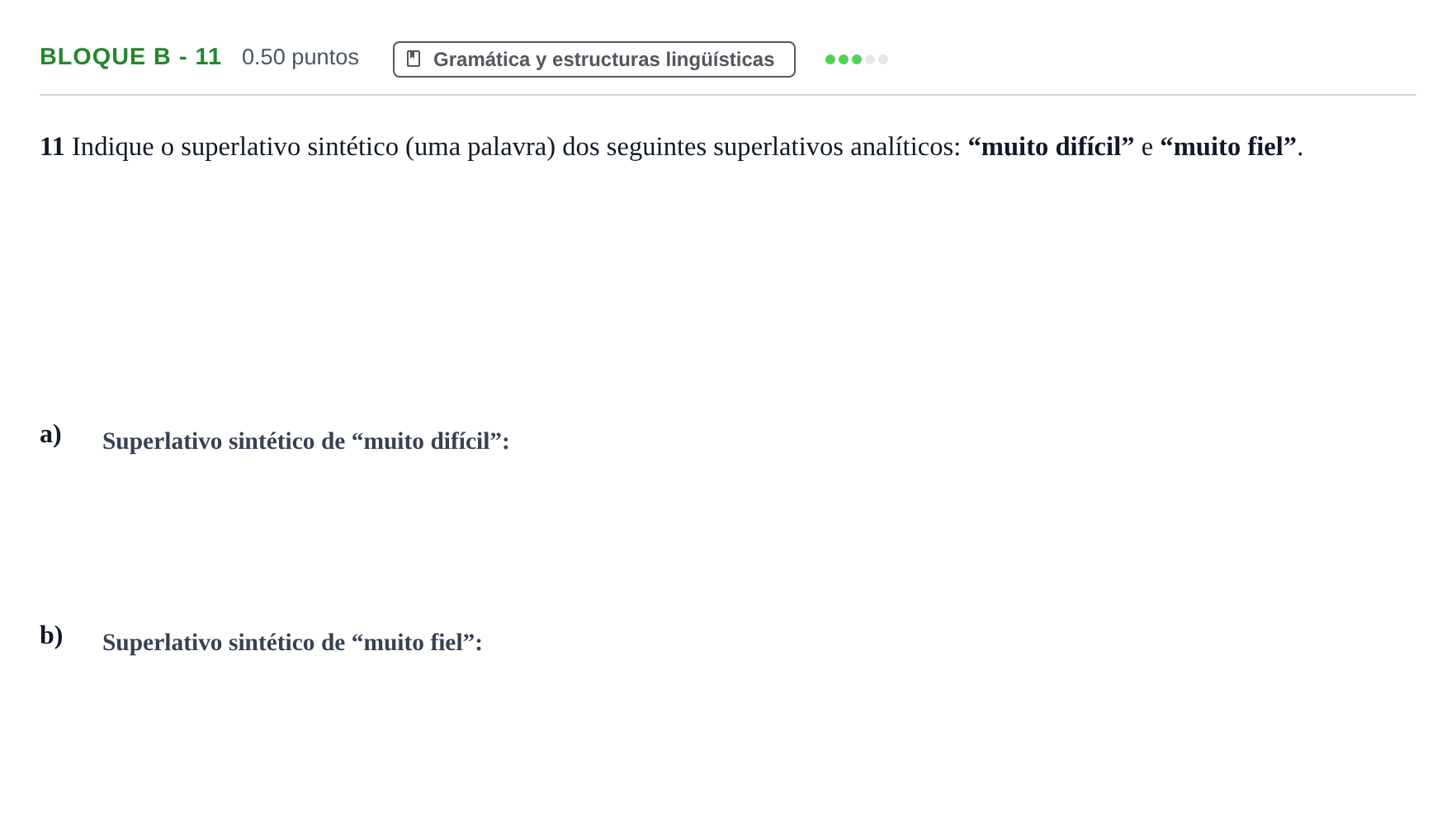 Enunciado: Bloque B - 11 · Portugués PAU Andalucía Ordinaria Titular (Admisión) 2024