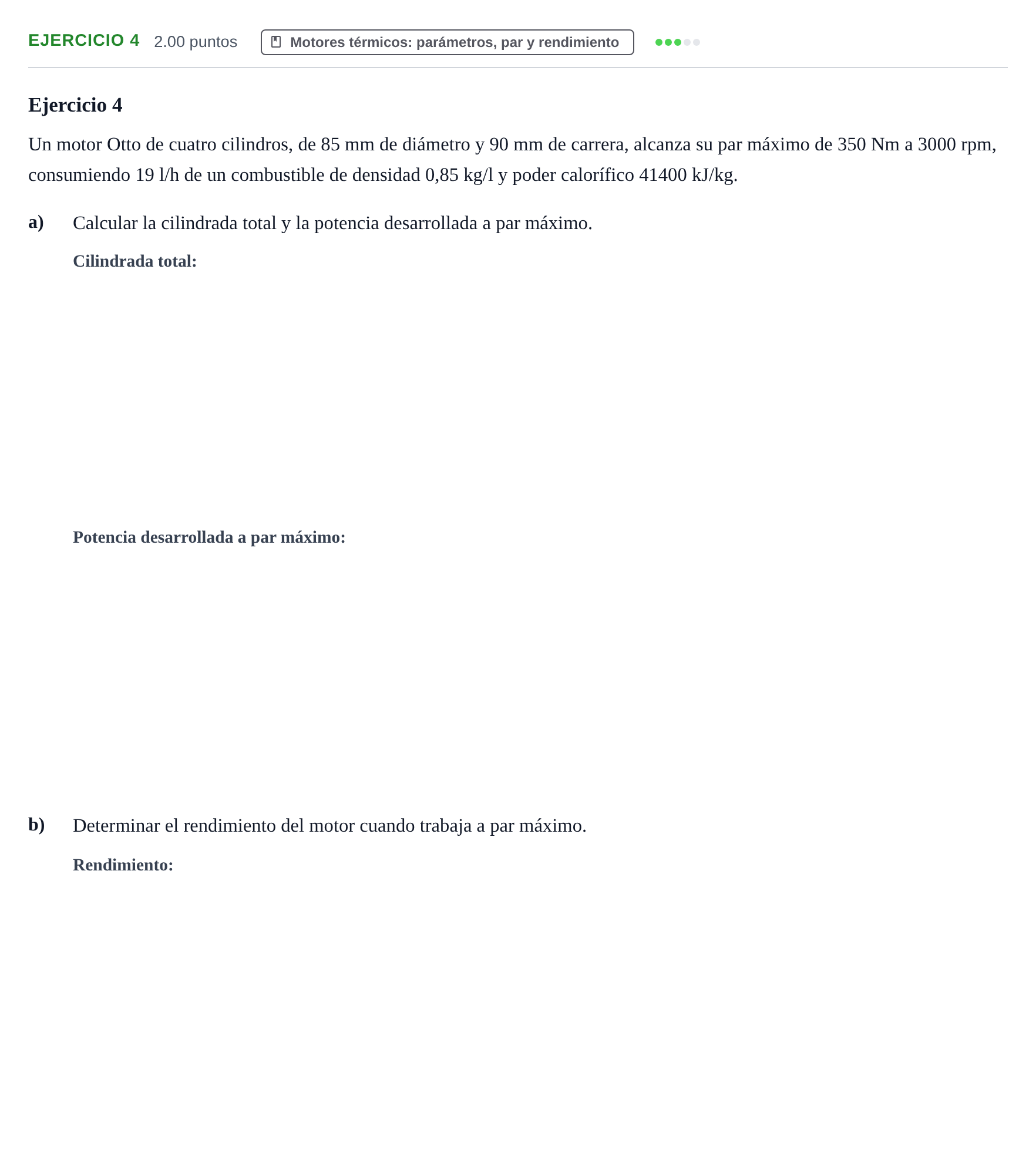 Enunciado: Ejercicio 4 - Motores térmicos · Tecnología e Ingeniería II PAU Andalucía Ordinaria Reserva 2024