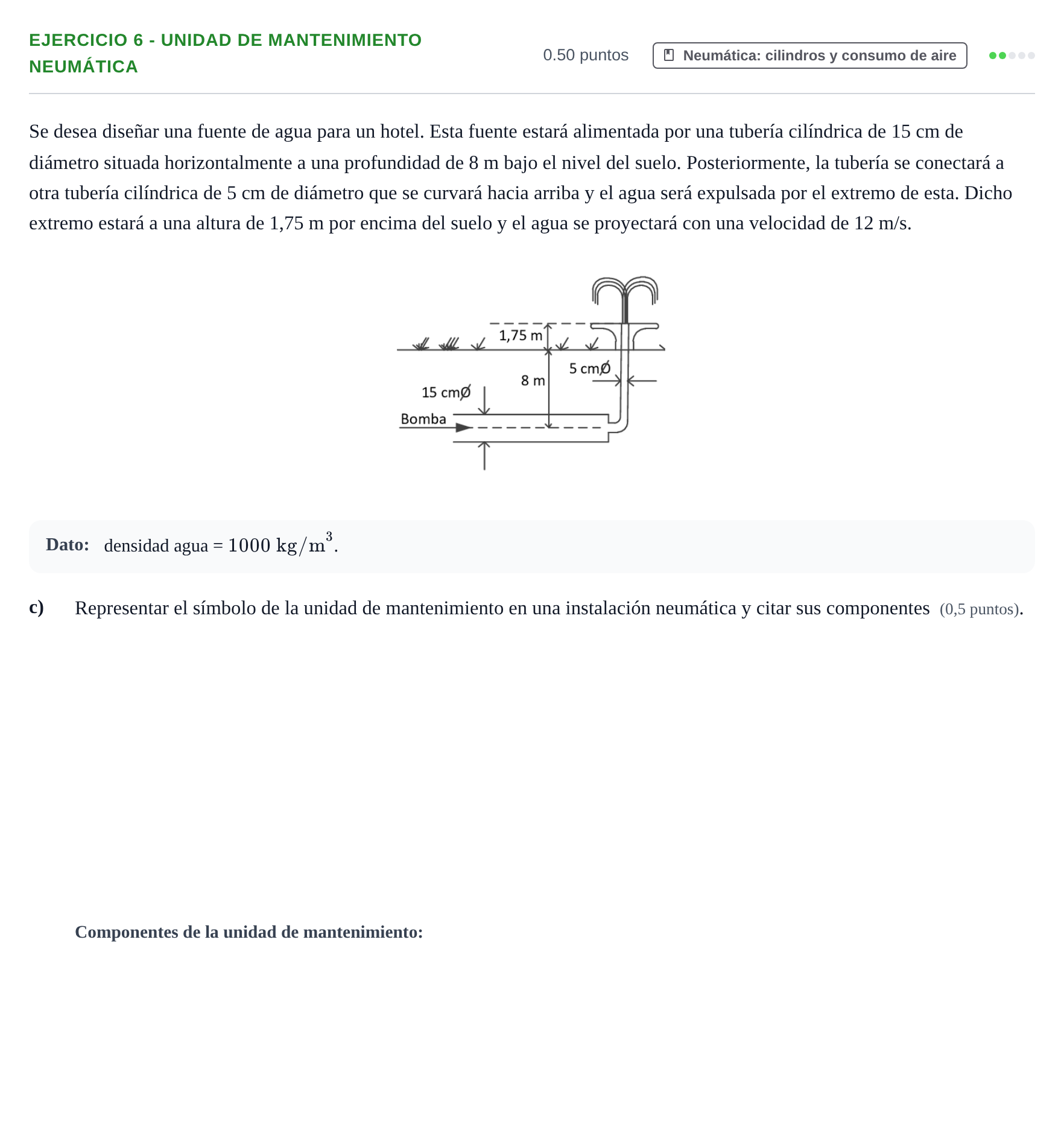 Enunciado: Ejercicio 6 - Unidad de mantenimiento neumática · Tecnología e Ingeniería II PAU Andalucía Ordinaria Titular 2024