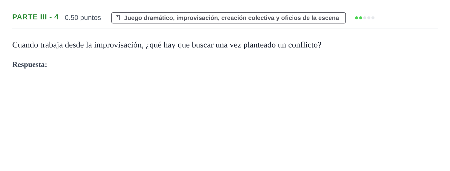 Enunciado: Ejercicio Parte III - 4 · Artes Escénicas PAU Navarra Ordinaria 2026