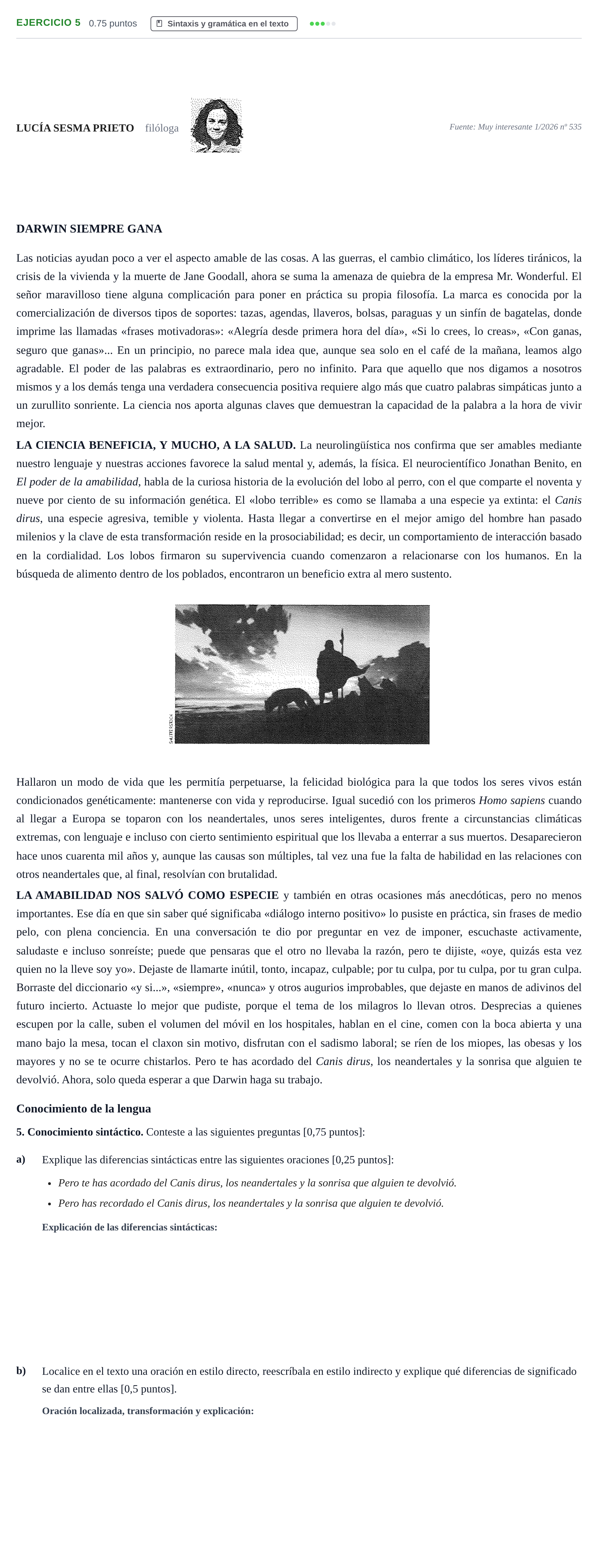Enunciado: Problema 5 · Lengua Castellana y Literatura II PAU Navarra Ordinaria 2026
