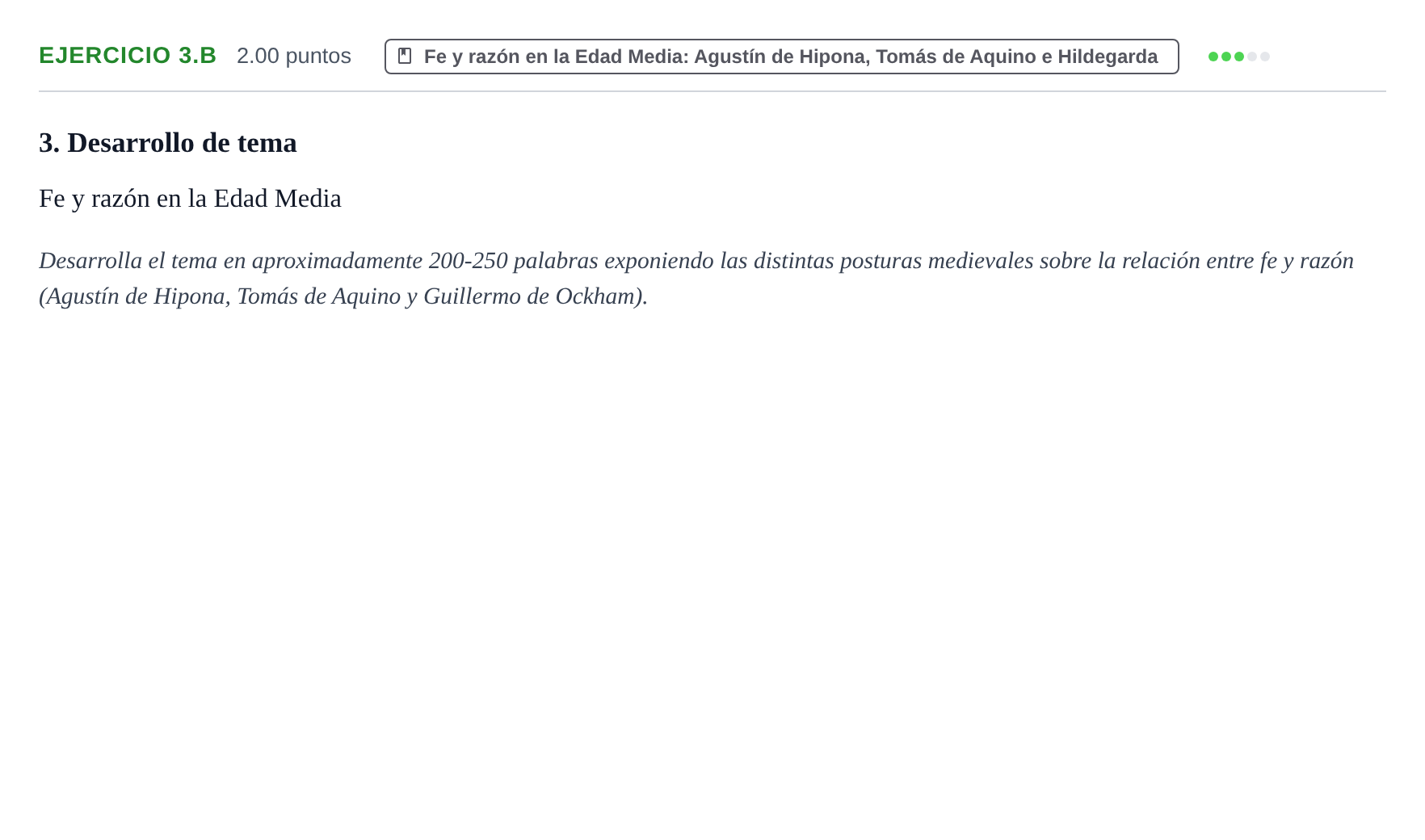 Enunciado: Ejercicio 3.b · Historia de la Filosofía PAU Navarra Ordinaria 2026