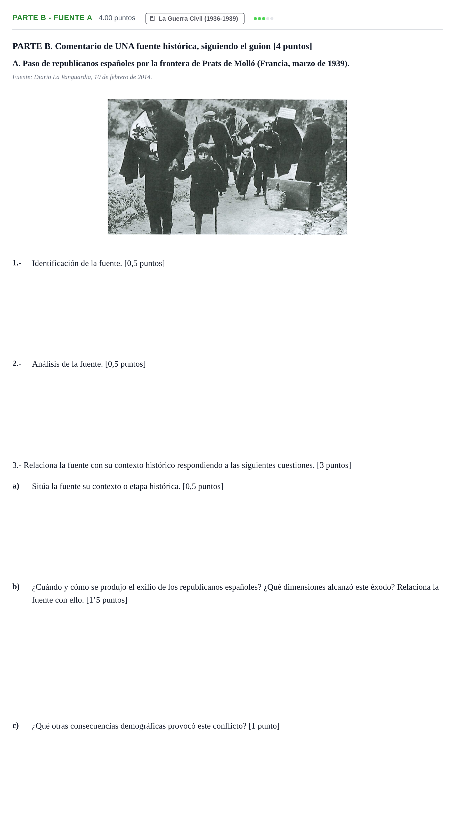 Enunciado: Ejercicio Parte B - Fuente A · Historia de España PAU Navarra Ordinaria 2026