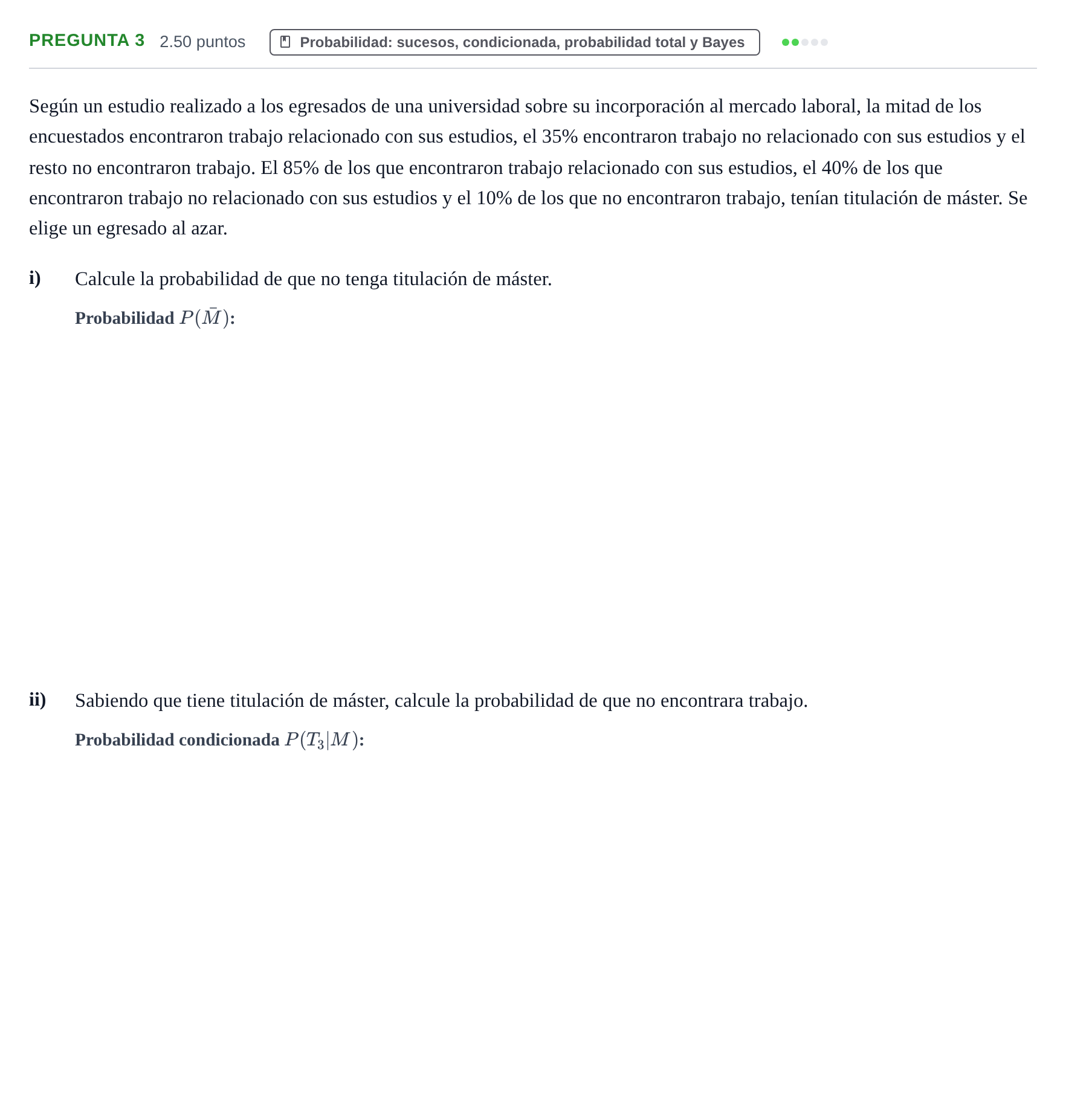 Enunciado: Pregunta 3 · Matemáticas aplicadas a las Ciencias Sociales II PAU Navarra Ordinaria 2026