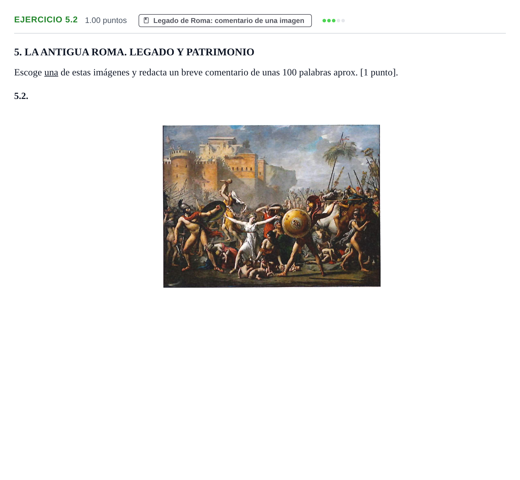 Enunciado: Ejercicio 5.2 · Latín II PAU Navarra Ordinaria 2026
