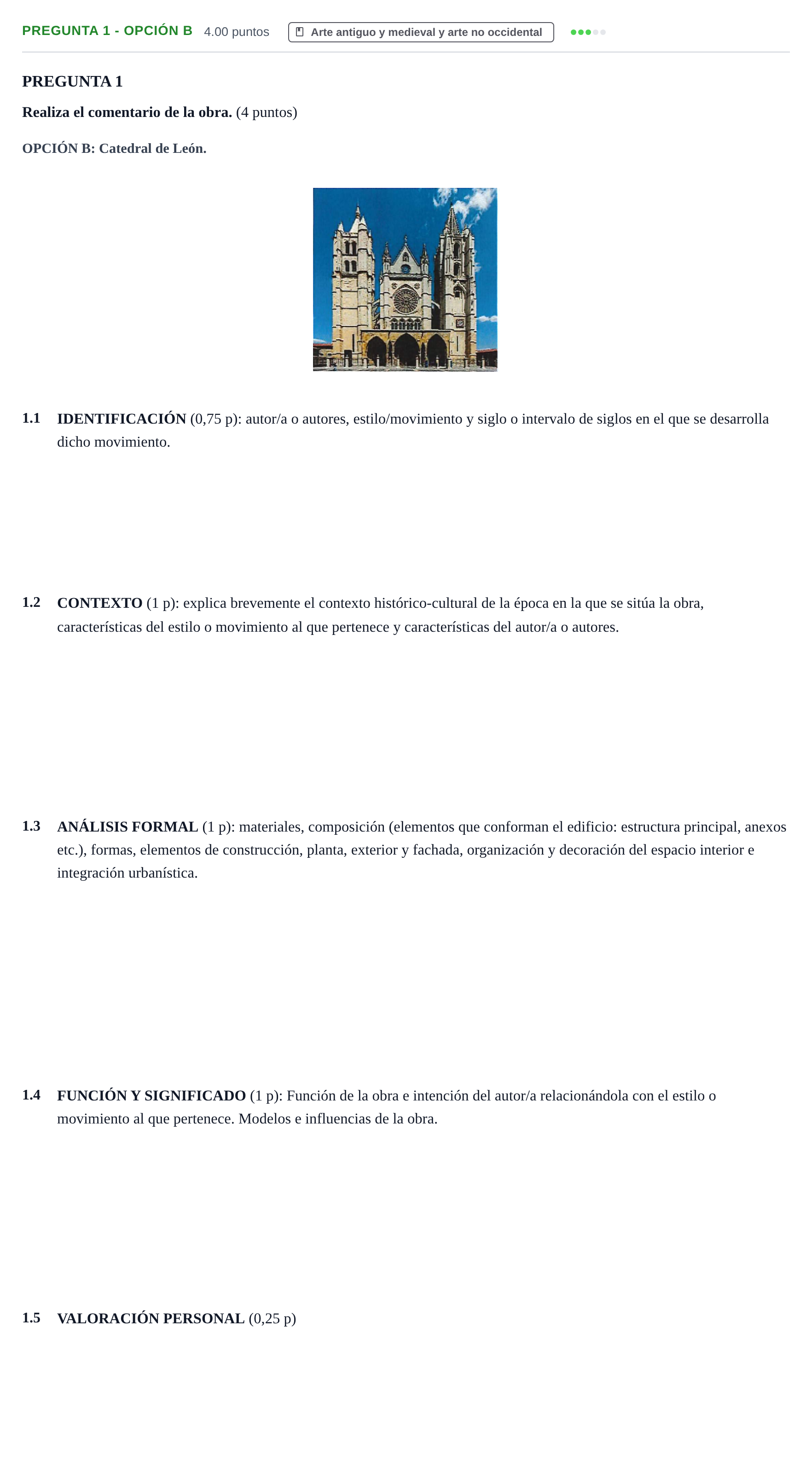 Enunciado: Pregunta 1 - Opción B · Fundamentos Artísticos PAU Navarra Ordinaria 2026