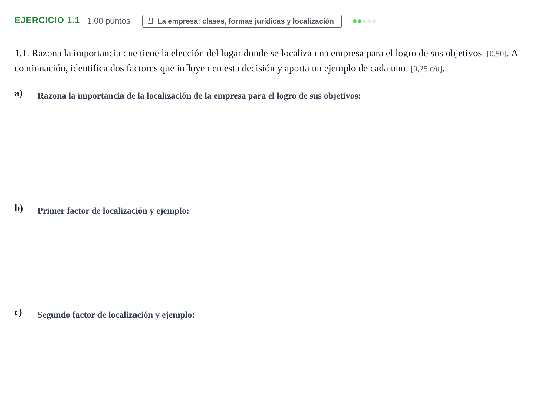 Enunciado: Ejercicio 1.1 · Empresa y Diseño de Modelos de Negocio PAU Navarra Ordinaria 2026