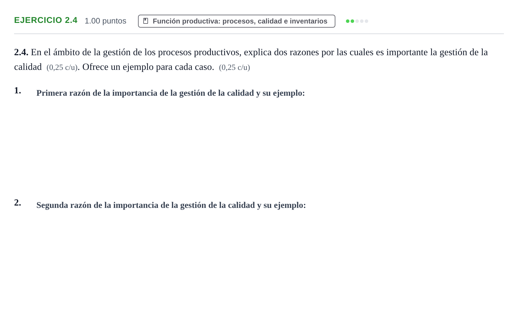 Enunciado: Ejercicio 2.4 · Empresa y Diseño de Modelos de Negocio PAU Navarra Ordinaria 2026