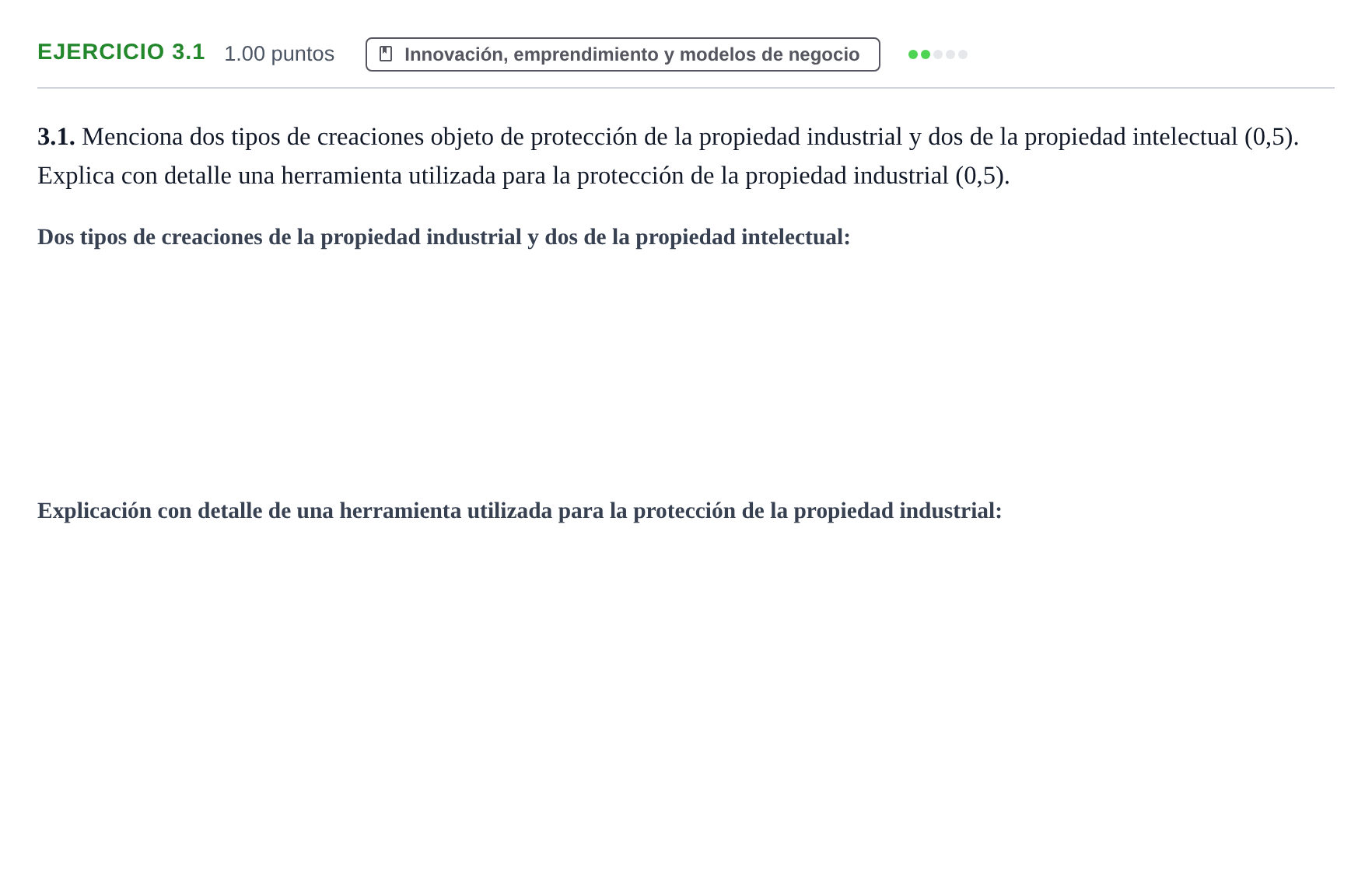 Enunciado: Ejercicio 3.1 · Empresa y Diseño de Modelos de Negocio PAU Navarra Ordinaria 2026