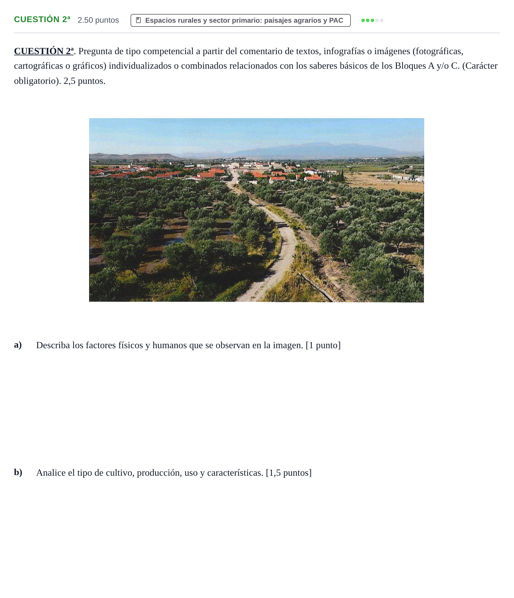 Enunciado: Cuestión 2ª · Geografía PAU Navarra Ordinaria 2026