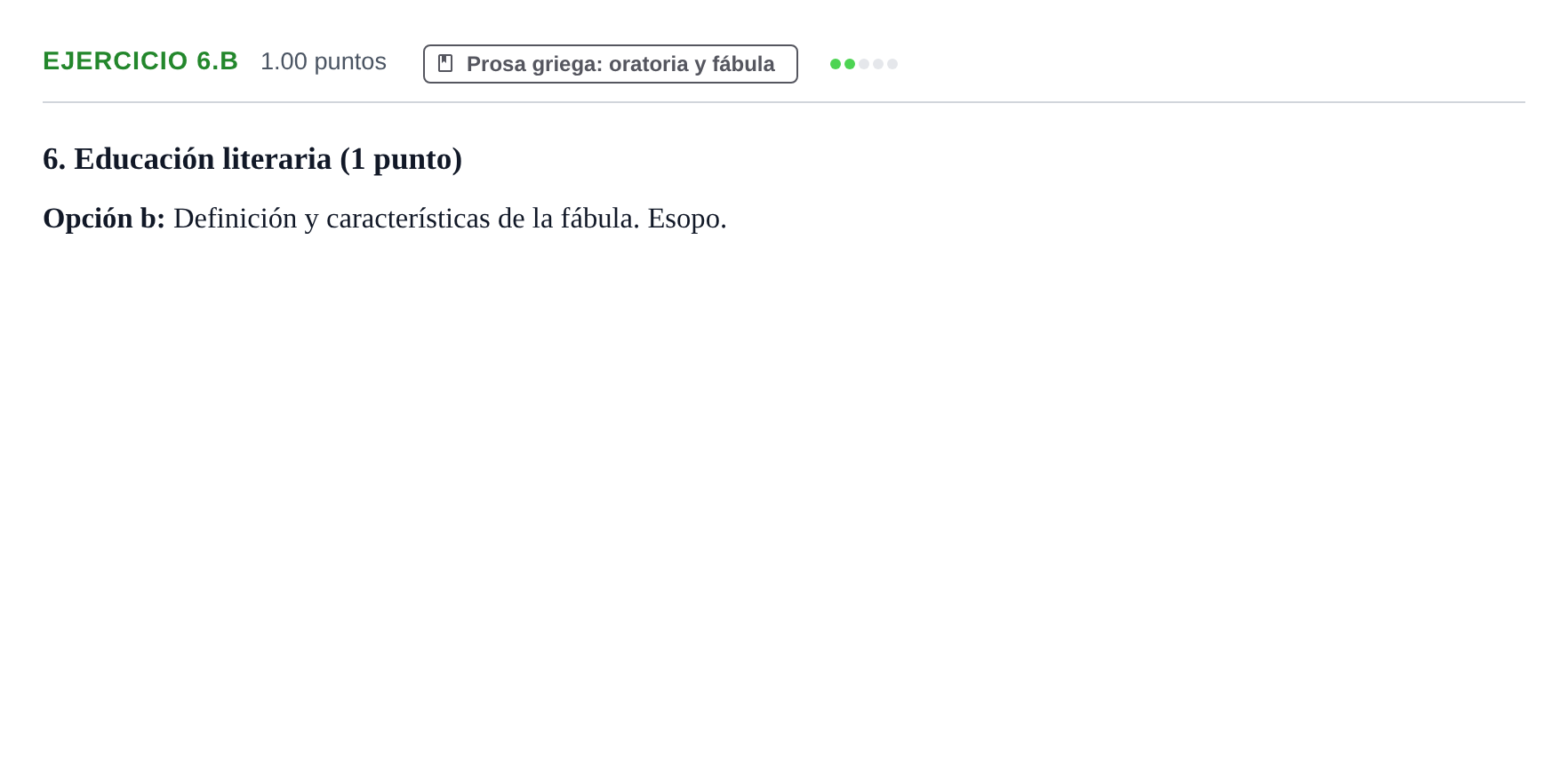 Enunciado: Ejercicio 6.b · Griego II PAU Navarra Ordinaria 2026