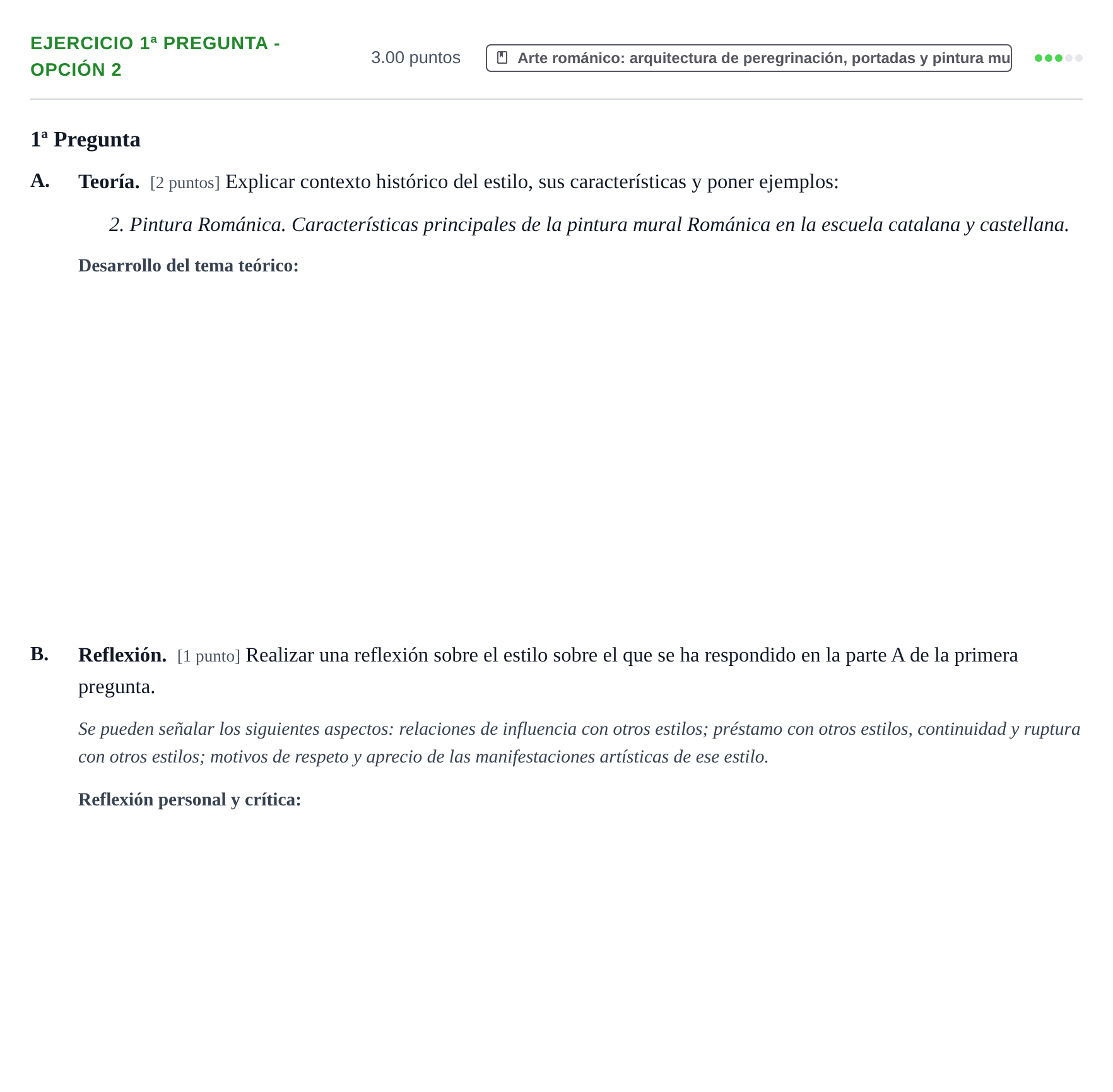 Enunciado: Ejercicio 1ª Pregunta - Opción 2 · Historia del Arte PAU Navarra Ordinaria 2026