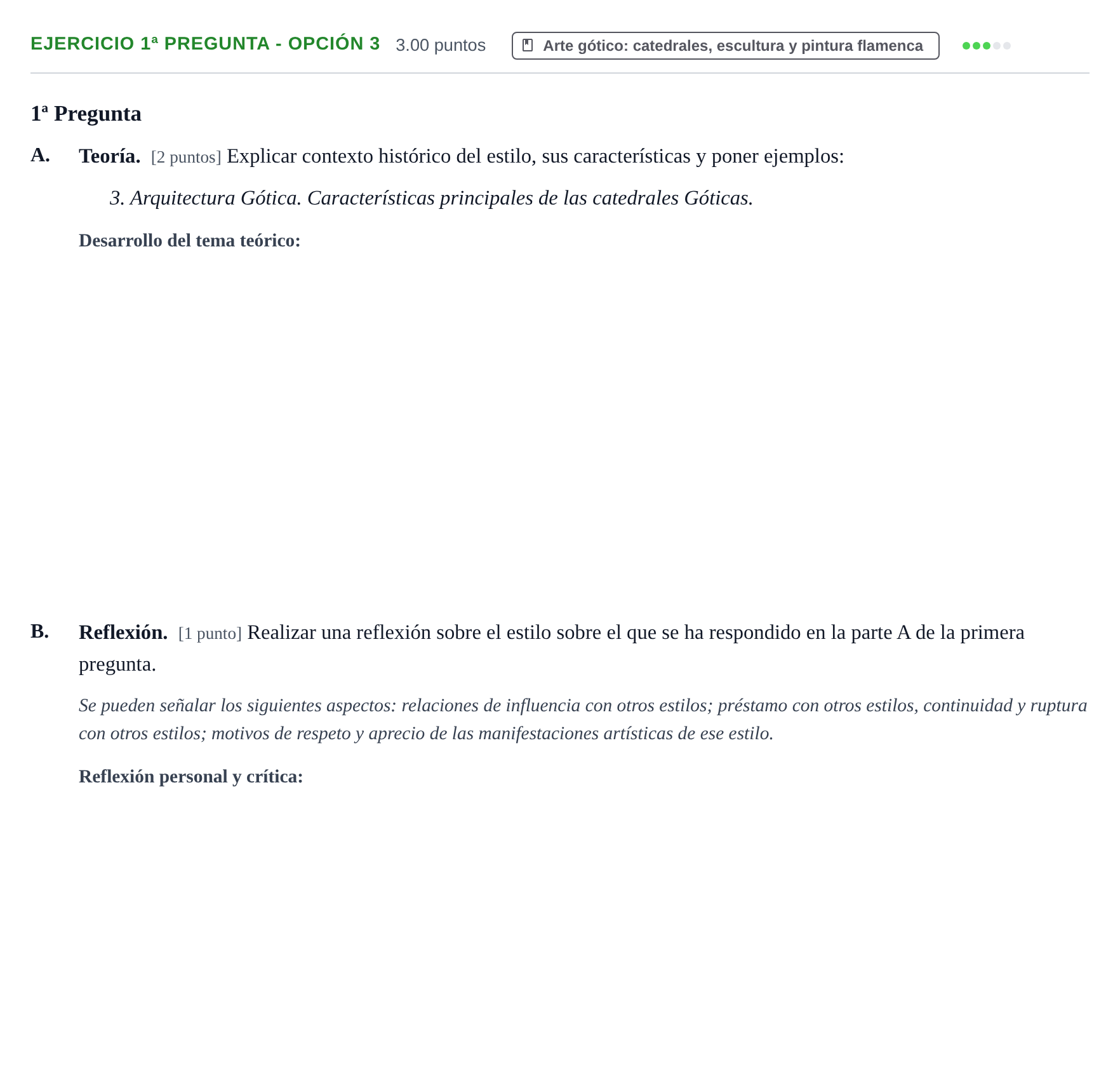 Enunciado: Ejercicio 1ª Pregunta - Opción 3 · Historia del Arte PAU Navarra Ordinaria 2026