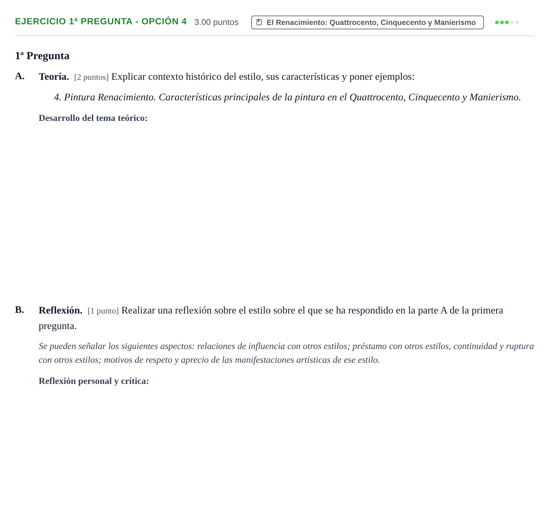 Enunciado: Ejercicio 1ª Pregunta - Opción 4 · Historia del Arte PAU Navarra Ordinaria 2026