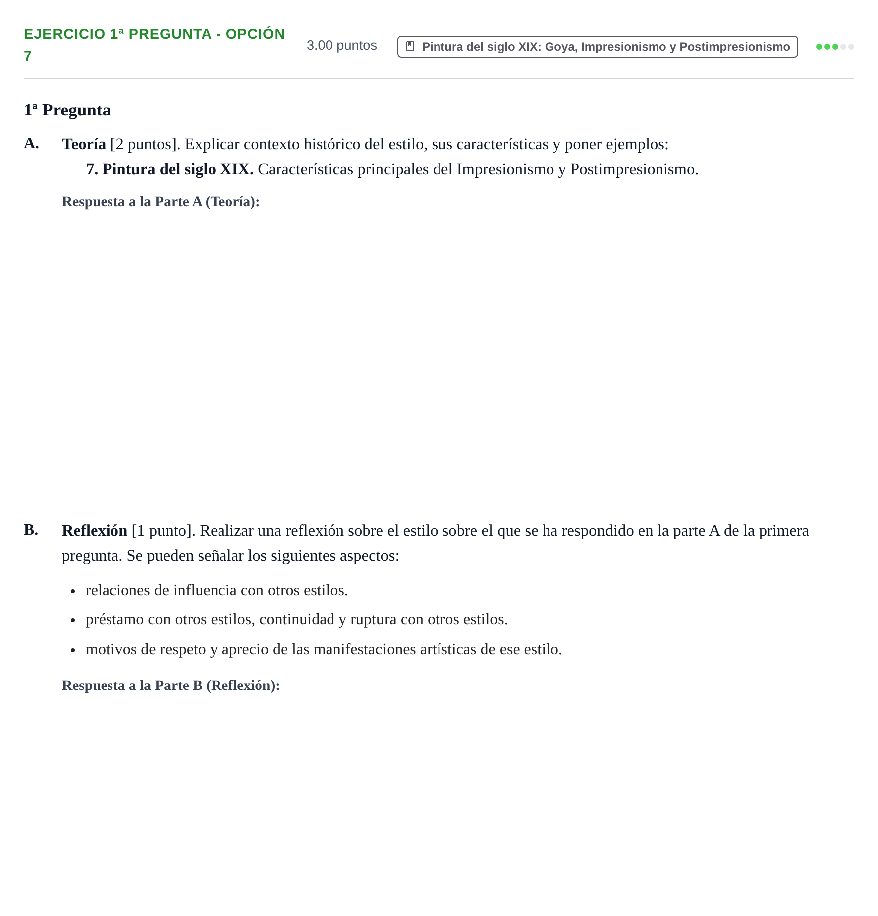 Enunciado: Ejercicio 1ª Pregunta - Opción 7 · Historia del Arte PAU Navarra Ordinaria 2026