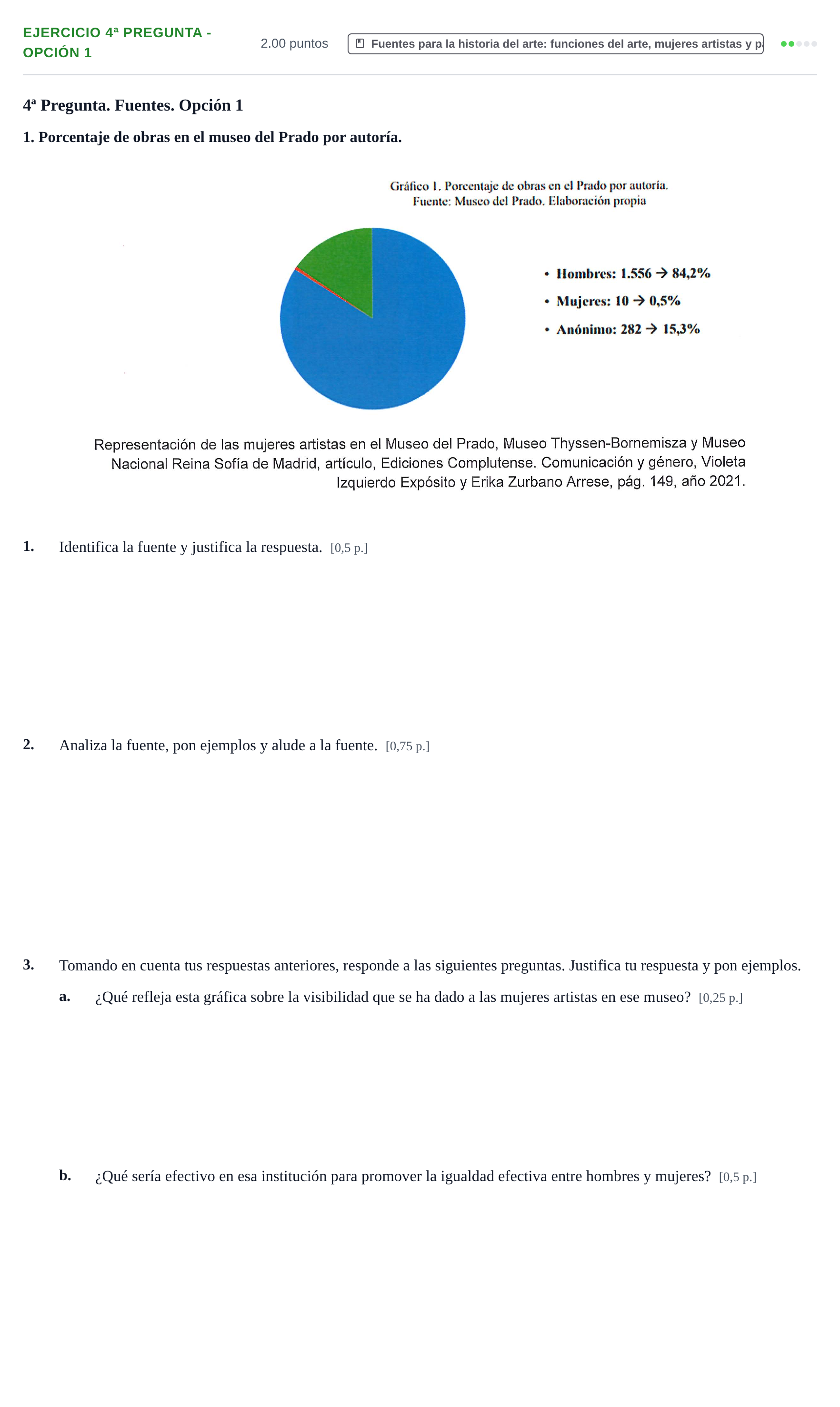 Enunciado: Ejercicio 4ª Pregunta - Opción 1 · Historia del Arte PAU Navarra Ordinaria 2026