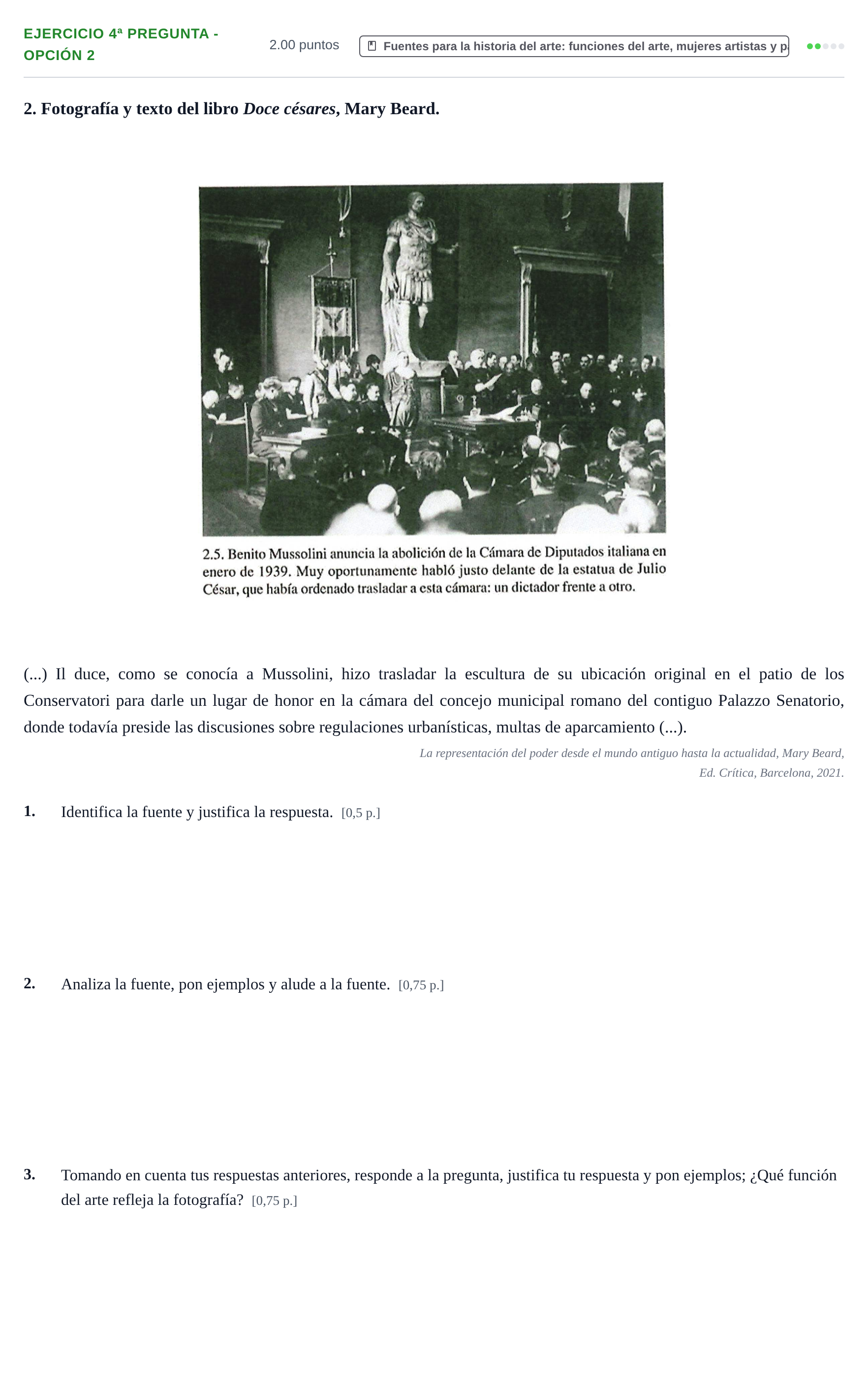 Enunciado: Ejercicio 4ª Pregunta - Opción 2 · Historia del Arte PAU Navarra Ordinaria 2026