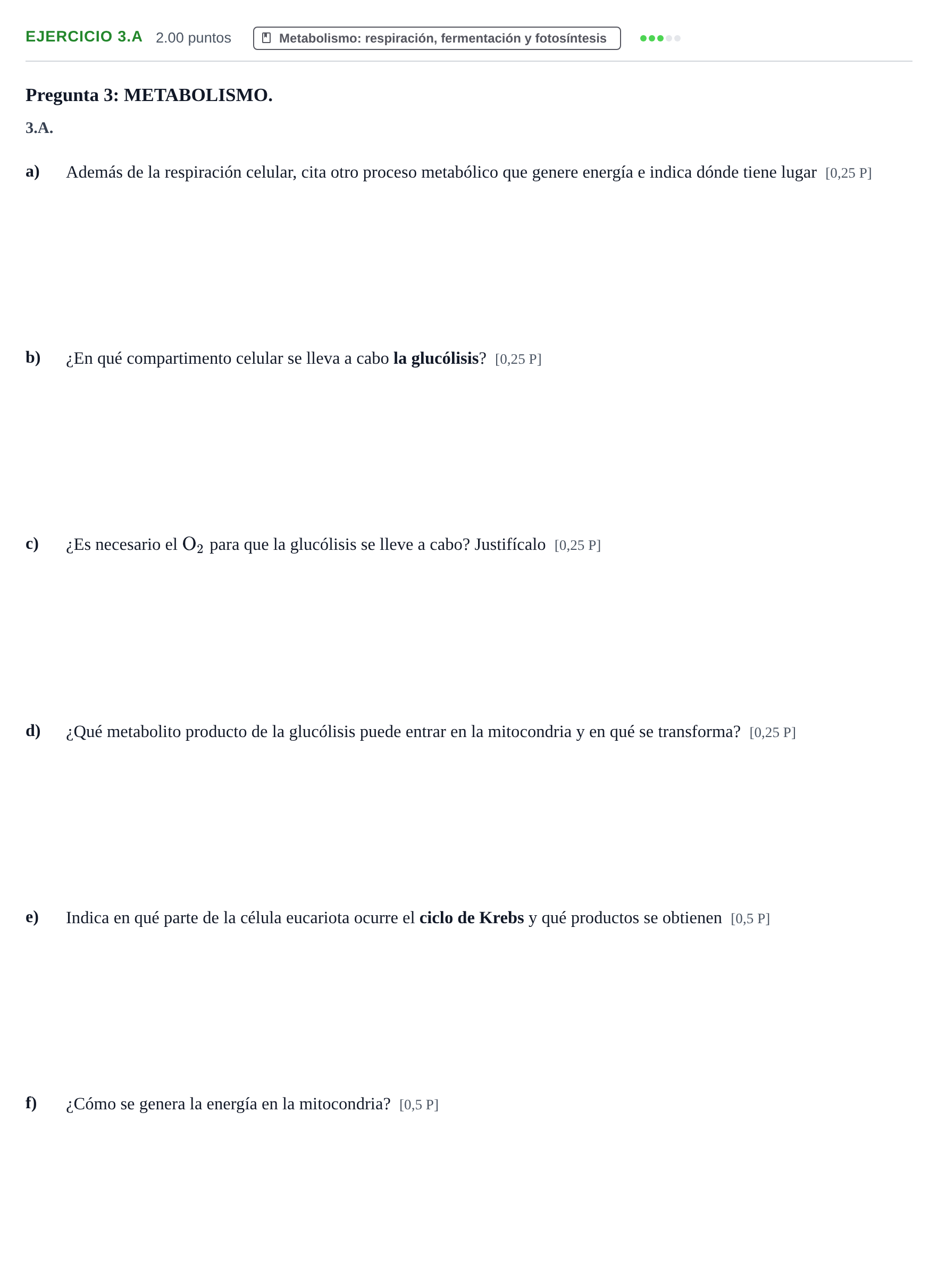Enunciado: Ejercicio 3.A · Biología PAU Navarra Extraordinaria 2026