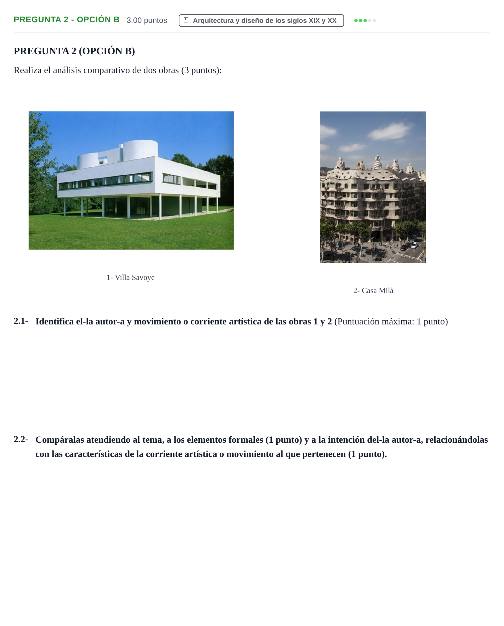 Enunciado: Pregunta 2 - Opción B · Fundamentos Artísticos PAU Navarra Extraordinaria 2026