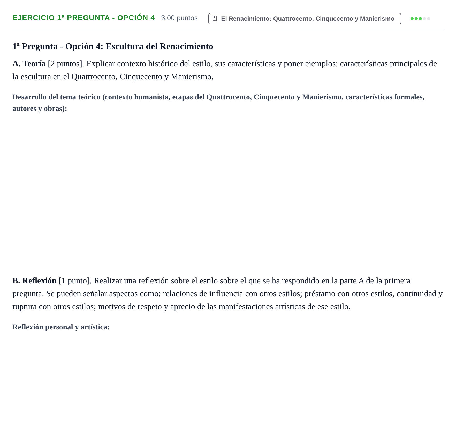 Enunciado: Ejercicio 1ª Pregunta - Opción 4 · Historia del Arte PAU Navarra Extraordinaria 2026