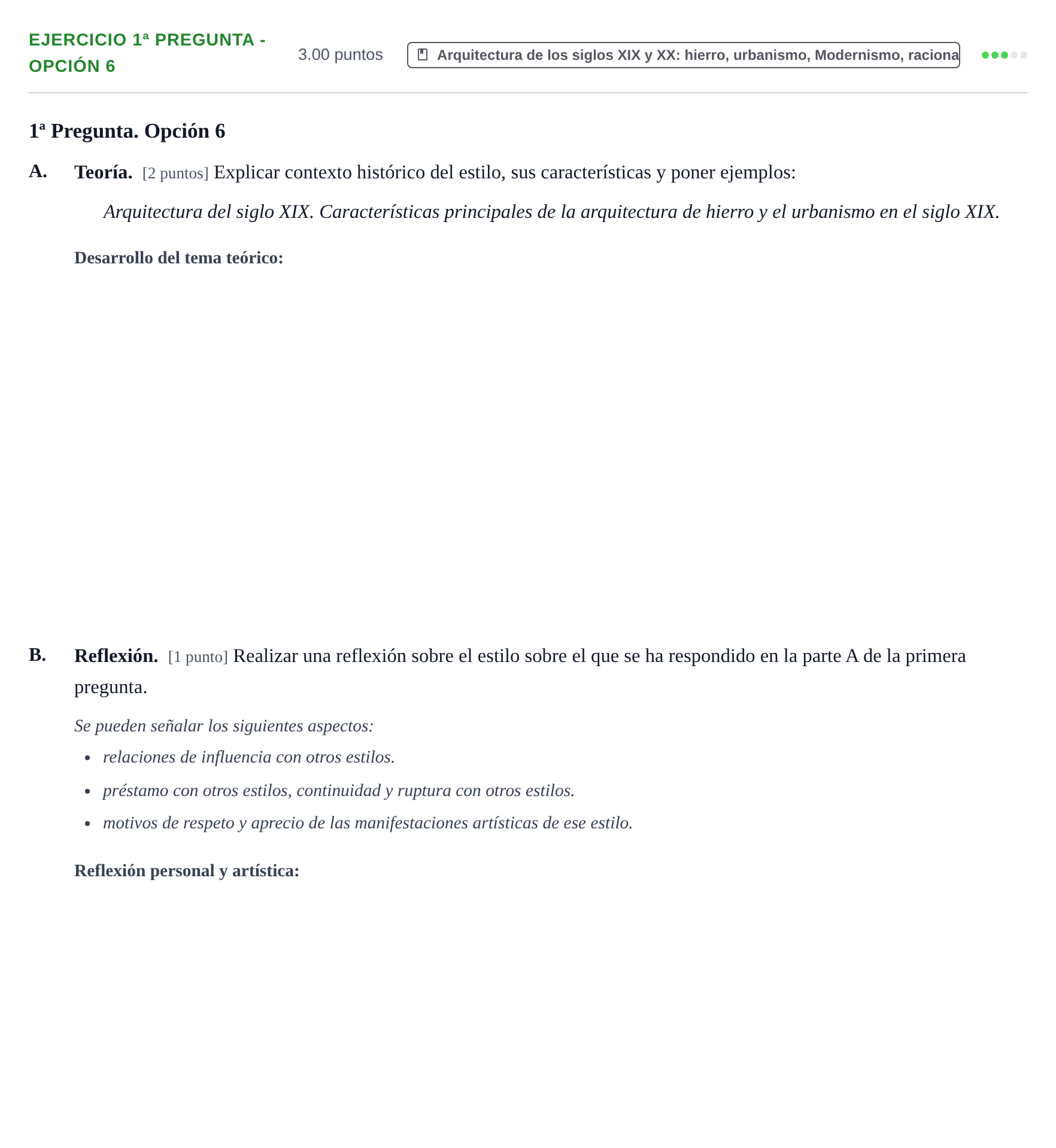Enunciado: Ejercicio 1ª Pregunta - Opción 6 · Historia del Arte PAU Navarra Extraordinaria 2026
