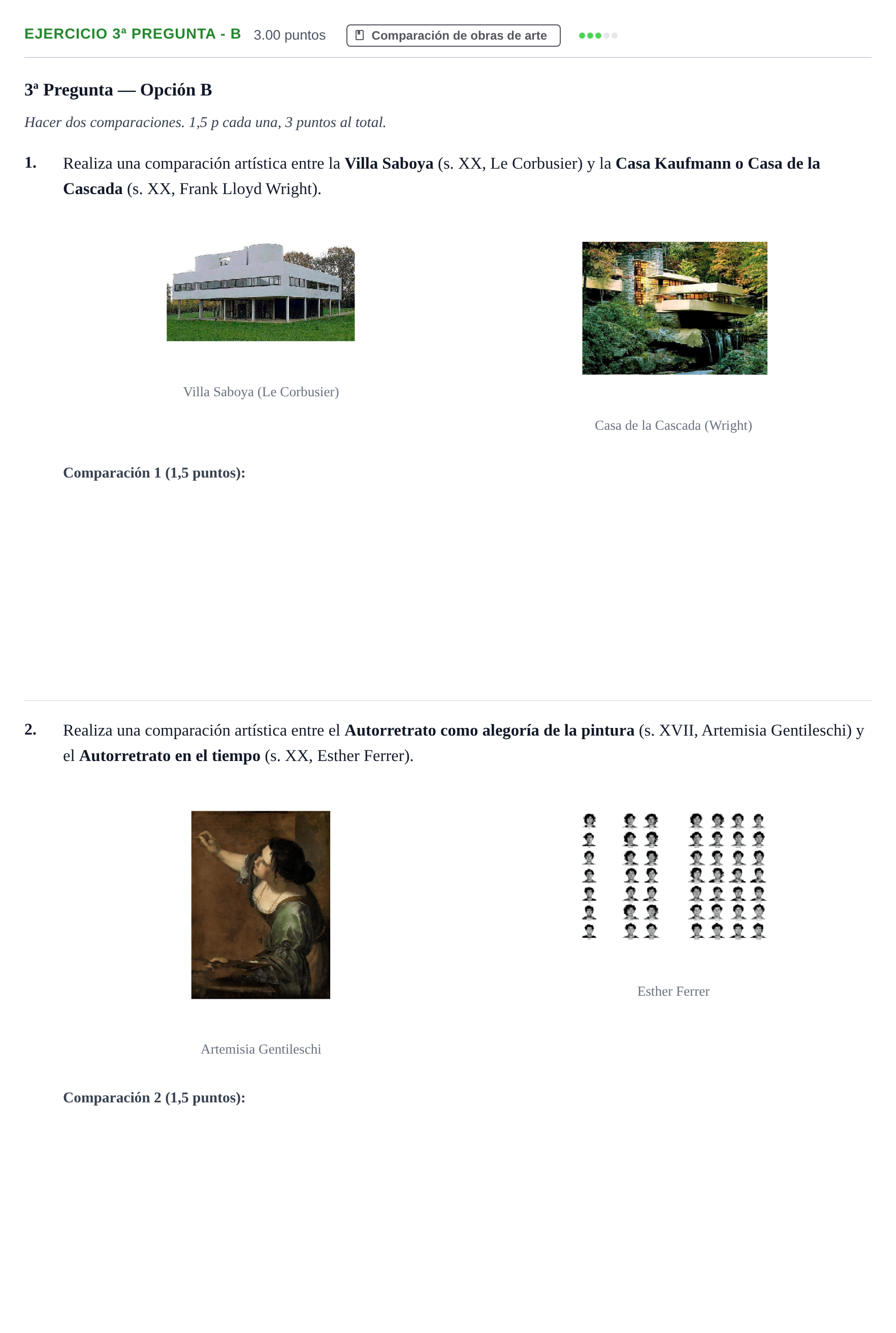 Enunciado: Ejercicio 3ª Pregunta - B · Historia del Arte PAU Navarra Extraordinaria 2026