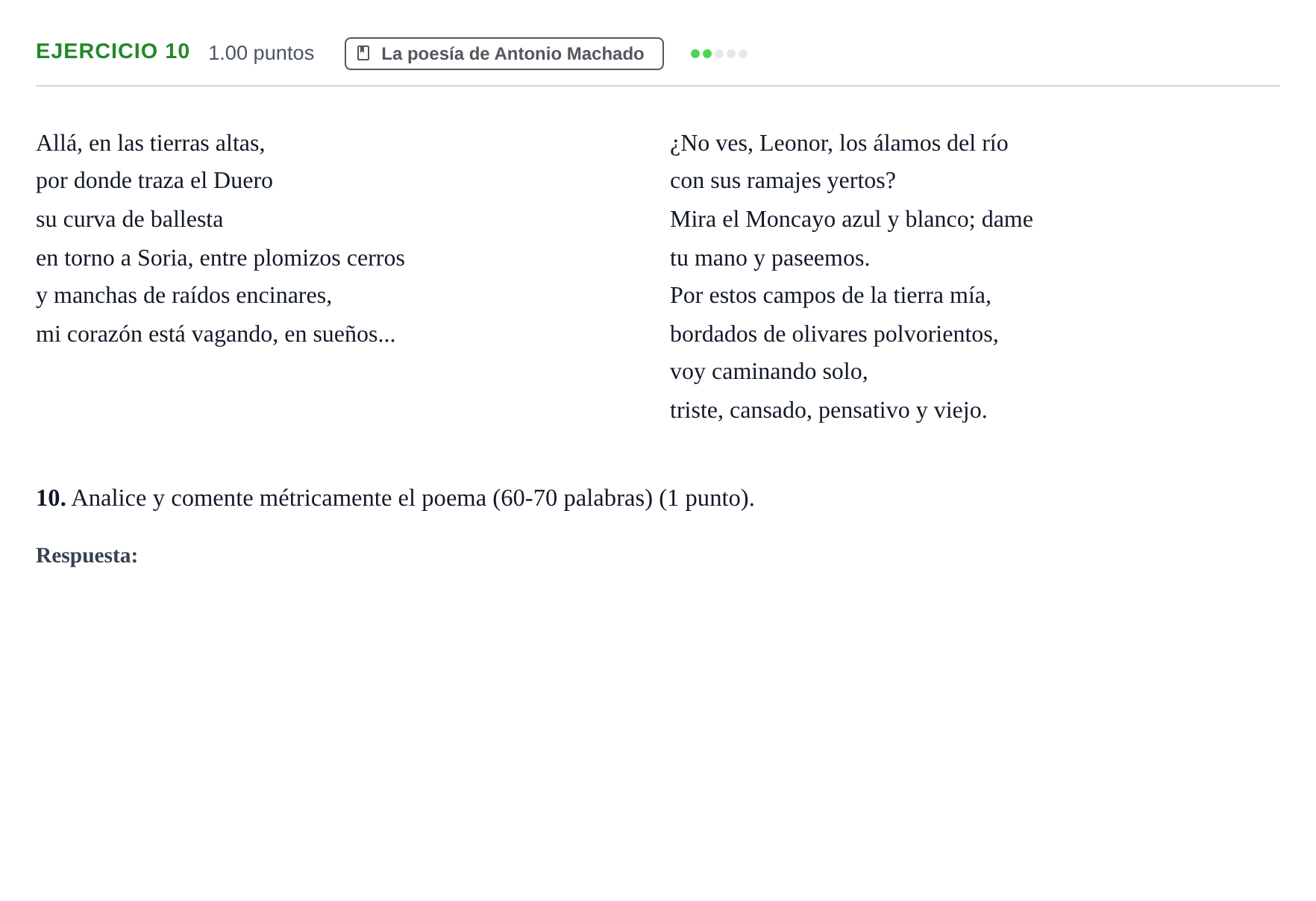 Enunciado: Problema 10 · Lengua Castellana y Literatura II PAU Navarra Extraordinaria 2026