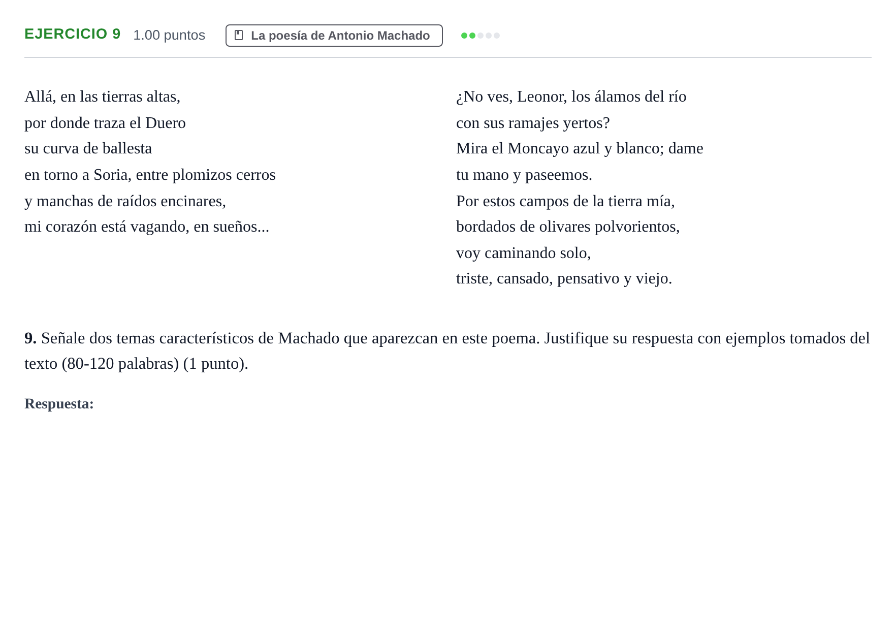 Enunciado: Problema 9 · Lengua Castellana y Literatura II PAU Navarra Extraordinaria 2026